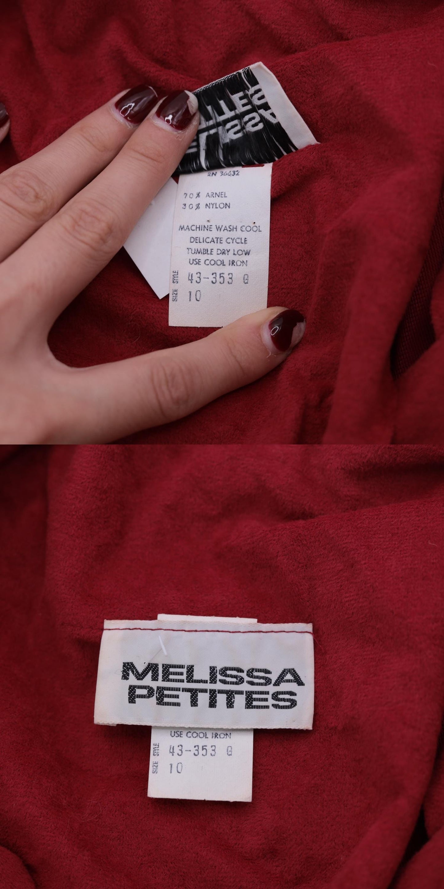 70s Red Velour Midi Shirtdress High Waist Button Front Long Sleeve Small