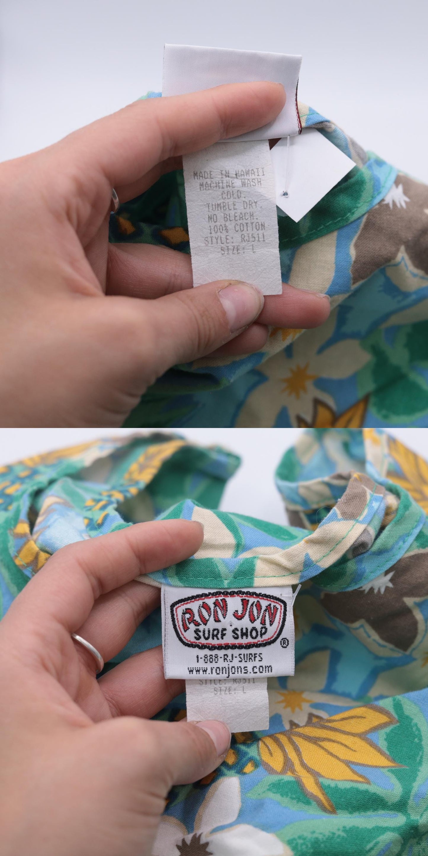 Y2K Ron Jon Surf Shop Hawaiian Floral Pineapple Midi Dress Cotton Green Medium