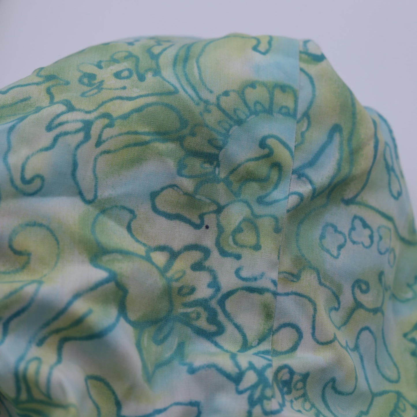 60s Abstract Floral Sheath Dress Green Blue Mini Short Sleeve Extra Small