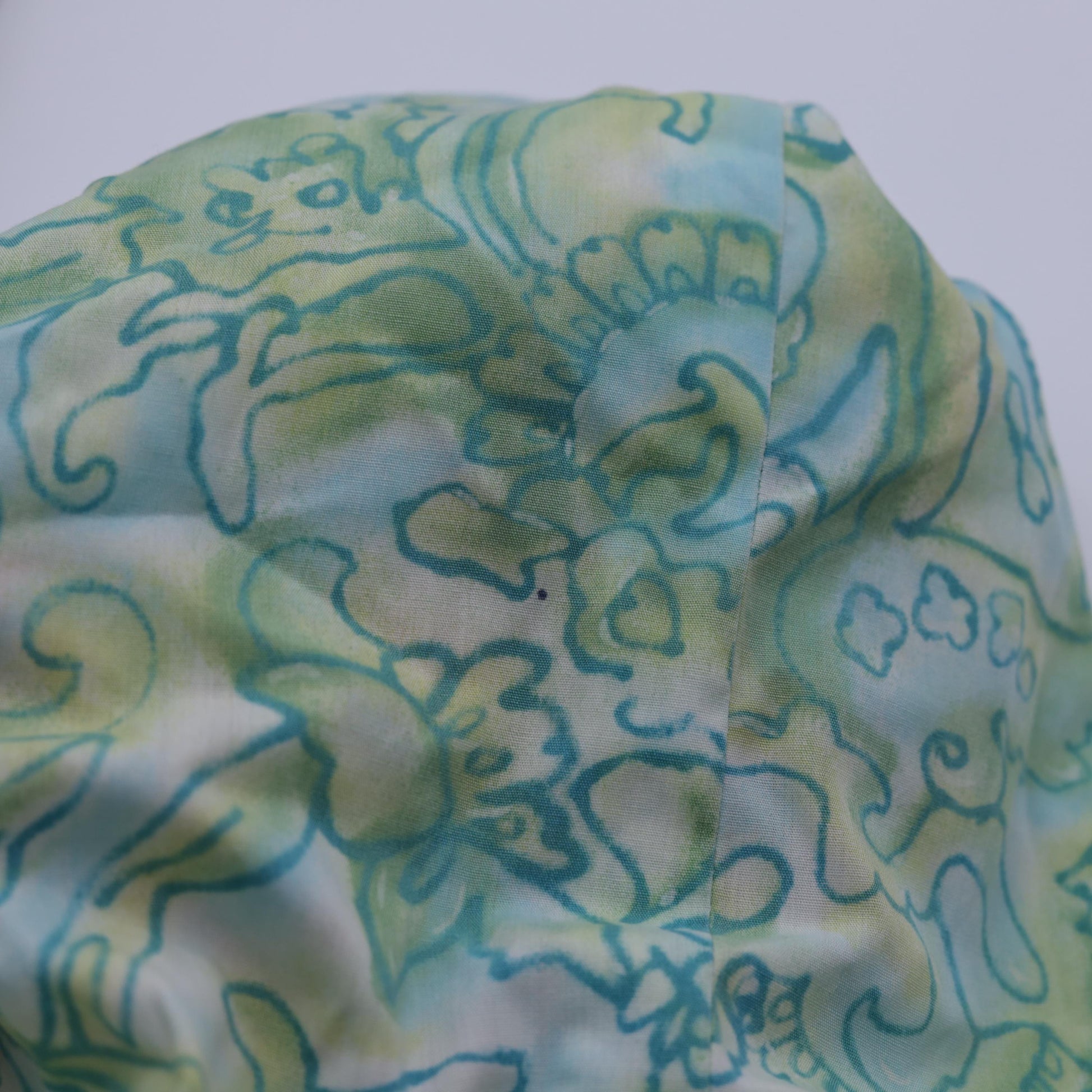 60s Abstract Floral Sheath Dress Green Blue Mini Short Sleeve Extra Small