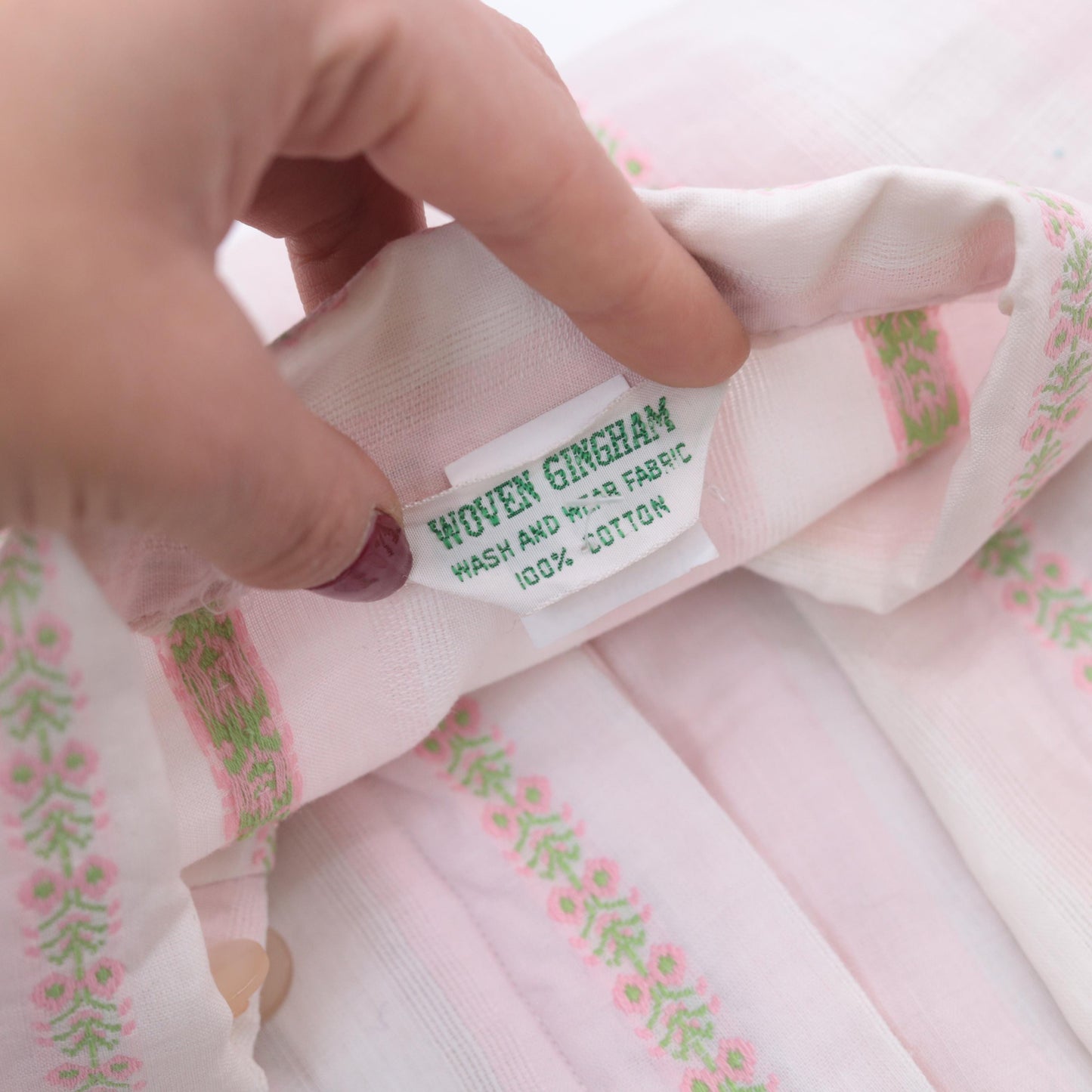 60s Pink White Striped Cotton Dress High Waist Zip Front Pockets Small