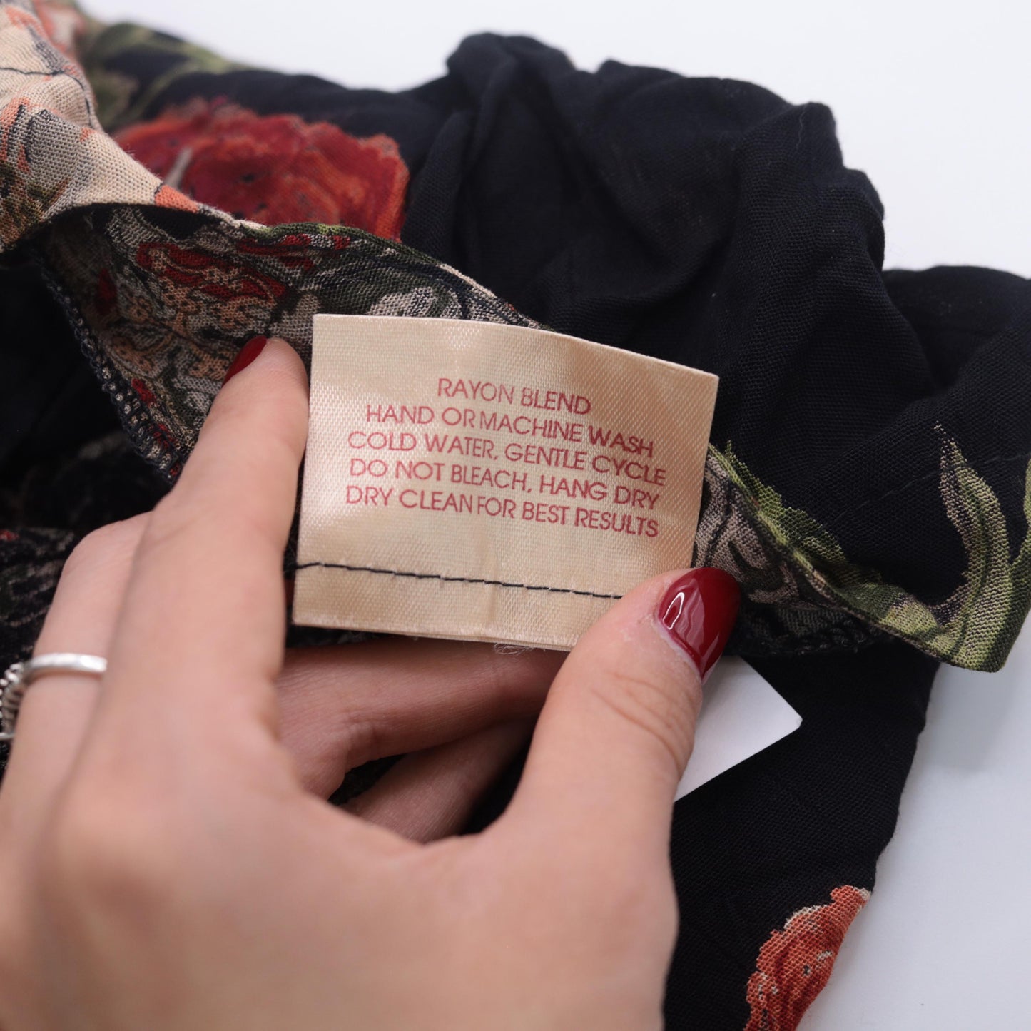 90s Frankly Feminine Floral Mini Dress Black Button-Up Shirtdress Medium