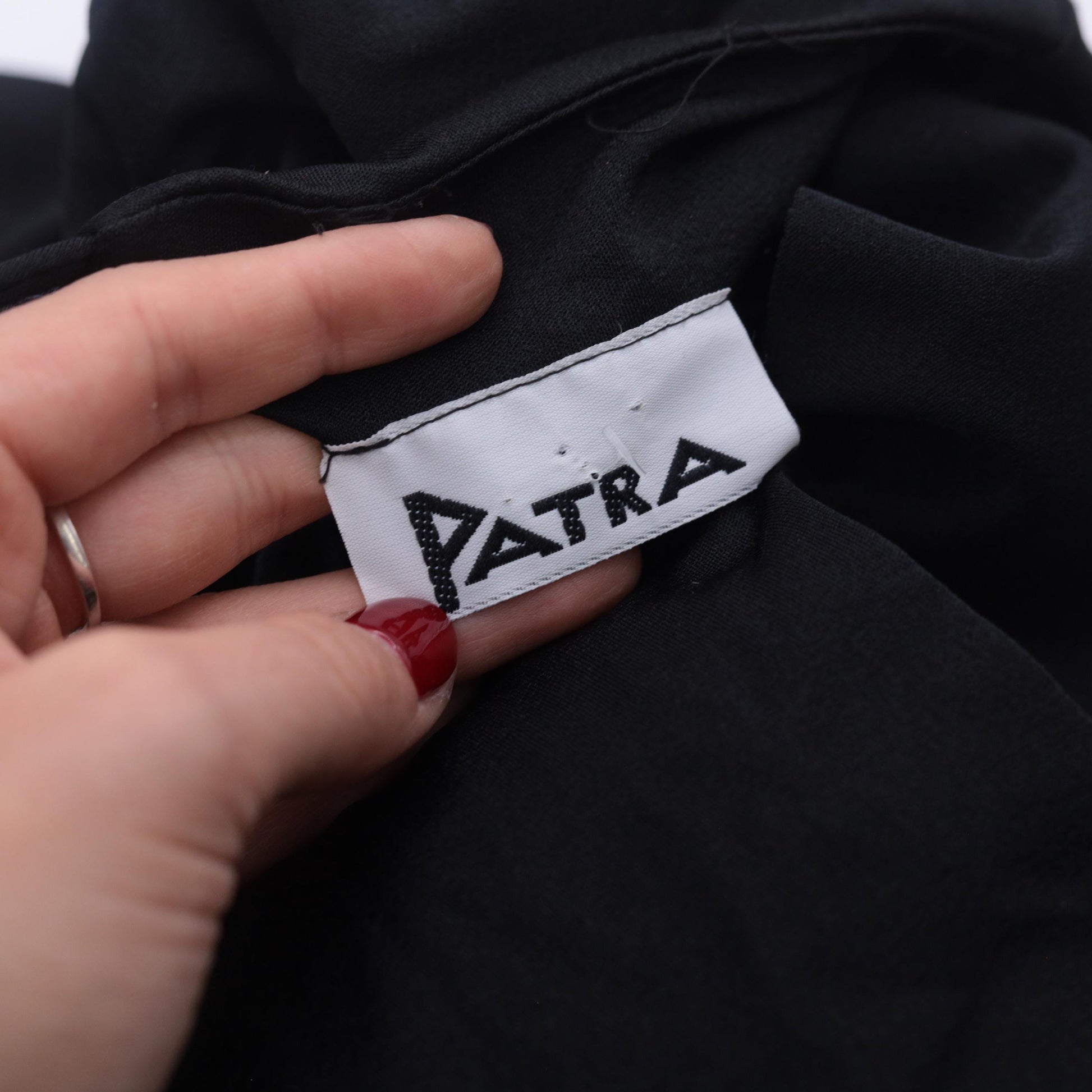 80s Patra Black Mini Shift Dress Cap Sleeve Keyhole Back Medium M