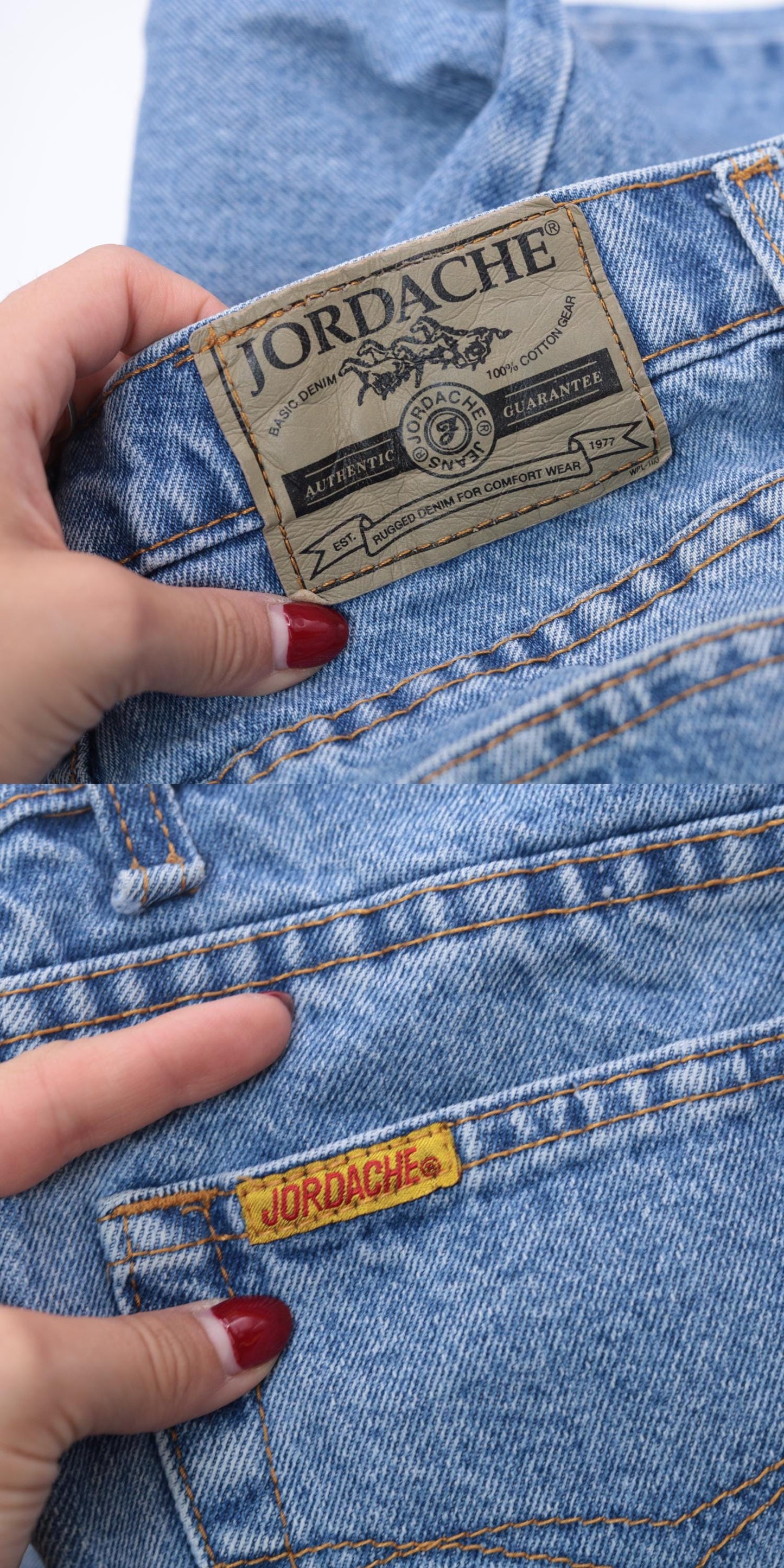 90s Jordache High-Waisted Tapered Jeans Blue Denim Small