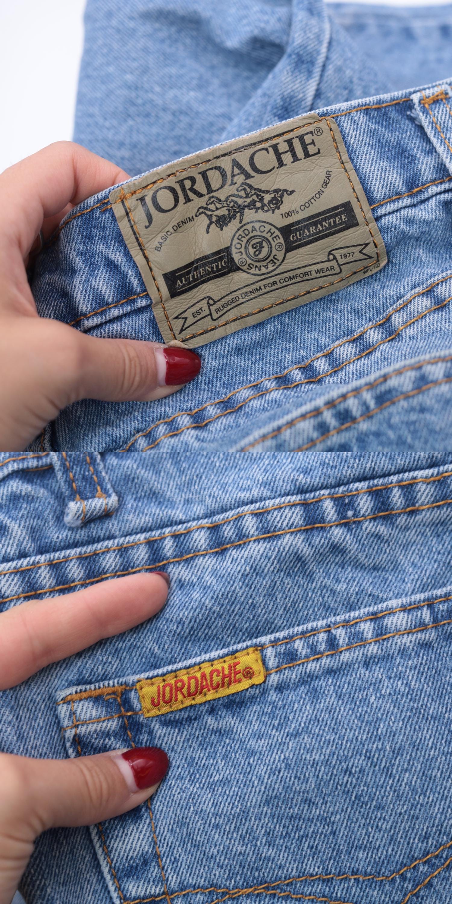 90s Jordache High-Waisted Tapered Jeans Blue Denim Small