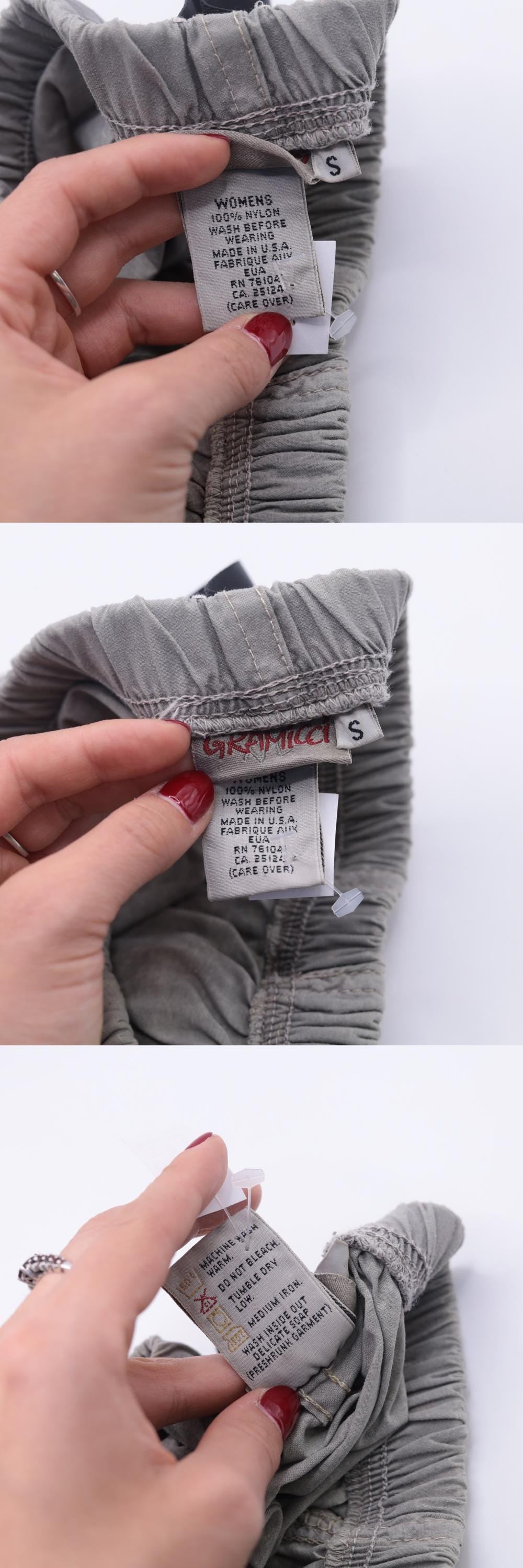 90s Gramicci Stone Grey Nylon Pants Adjustable Waist Small