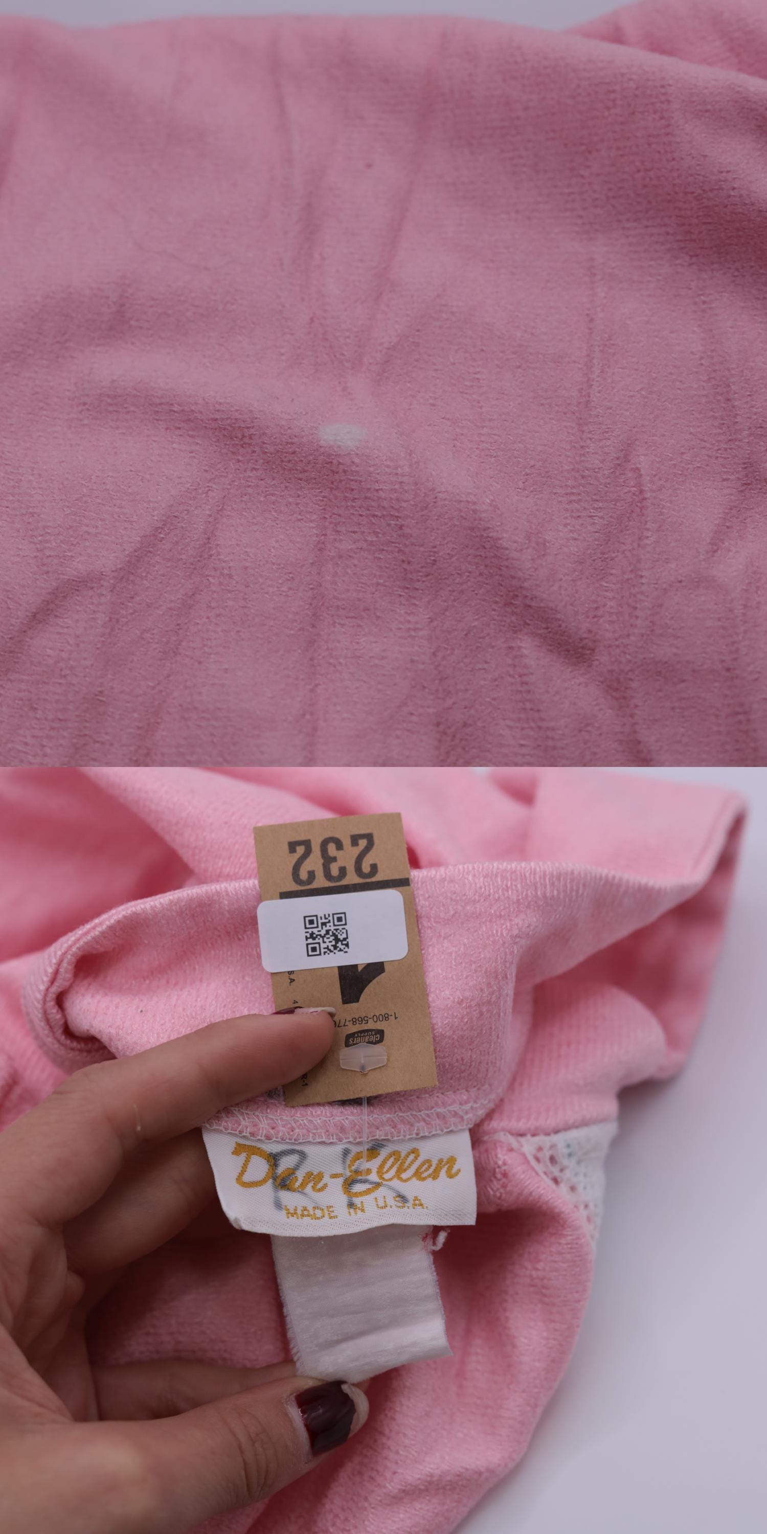 80s Baby Pink Floral Embroidered Nightgown Midi Lace Puff Sleeve Medium M
