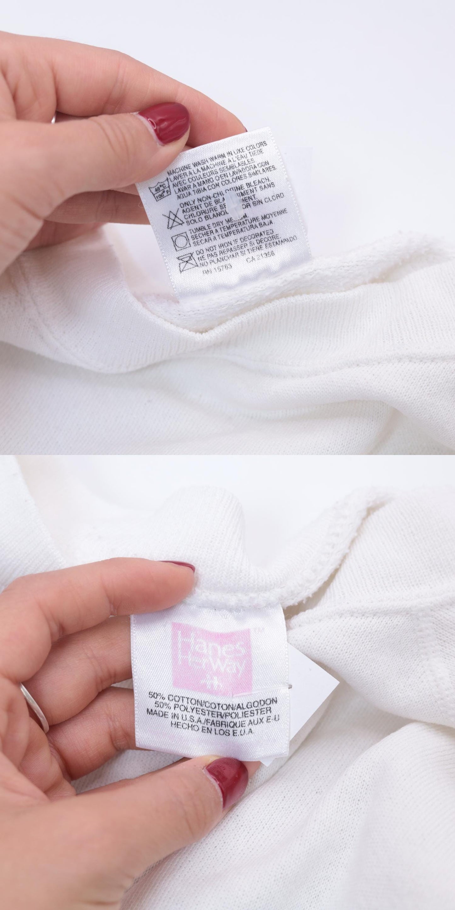 90s Hanes Her Way White Raglan Sweatshirt Crewneck Medium