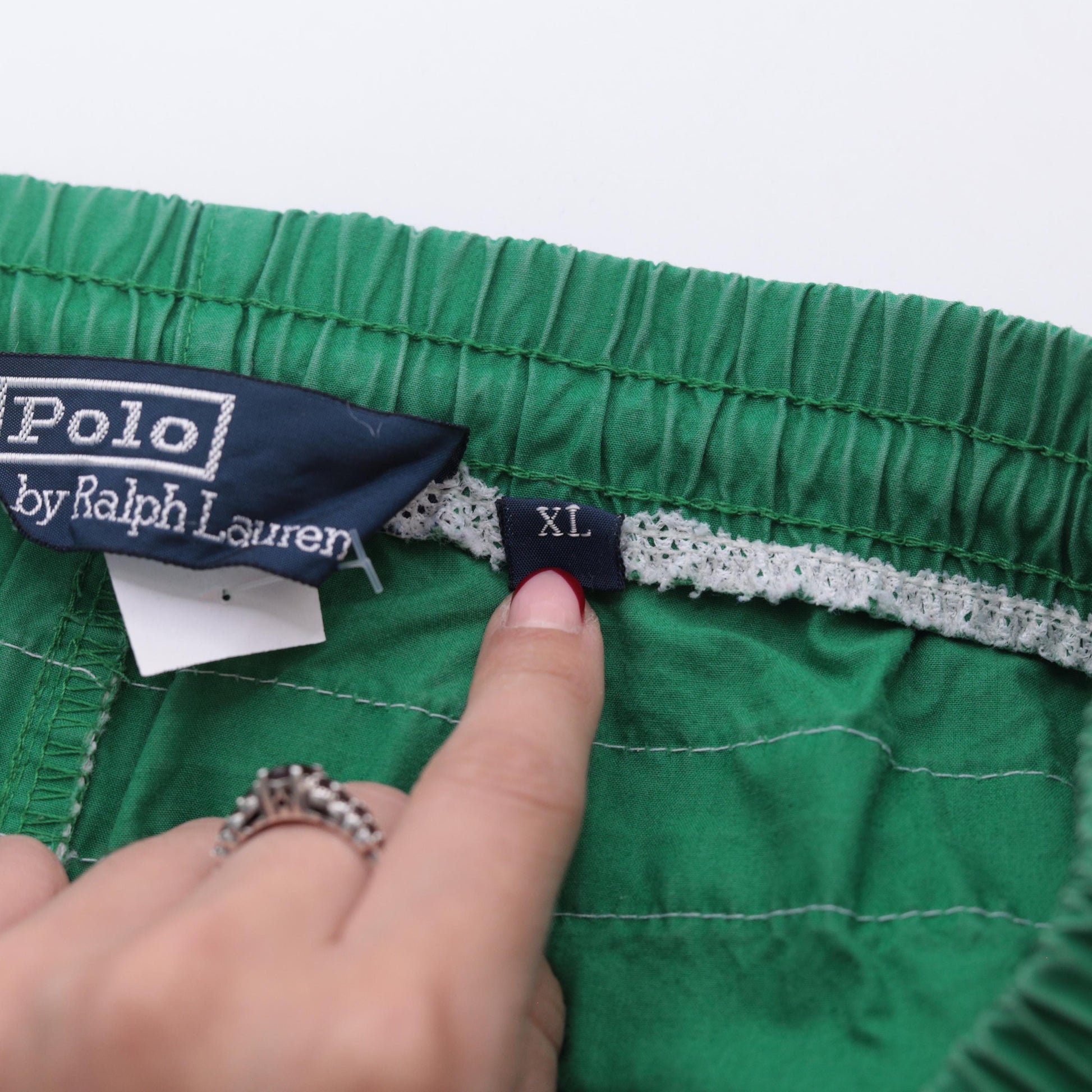 90s Polo Ralph Lauren Swim Trunks Green Blue Colorblock Extra Large XL