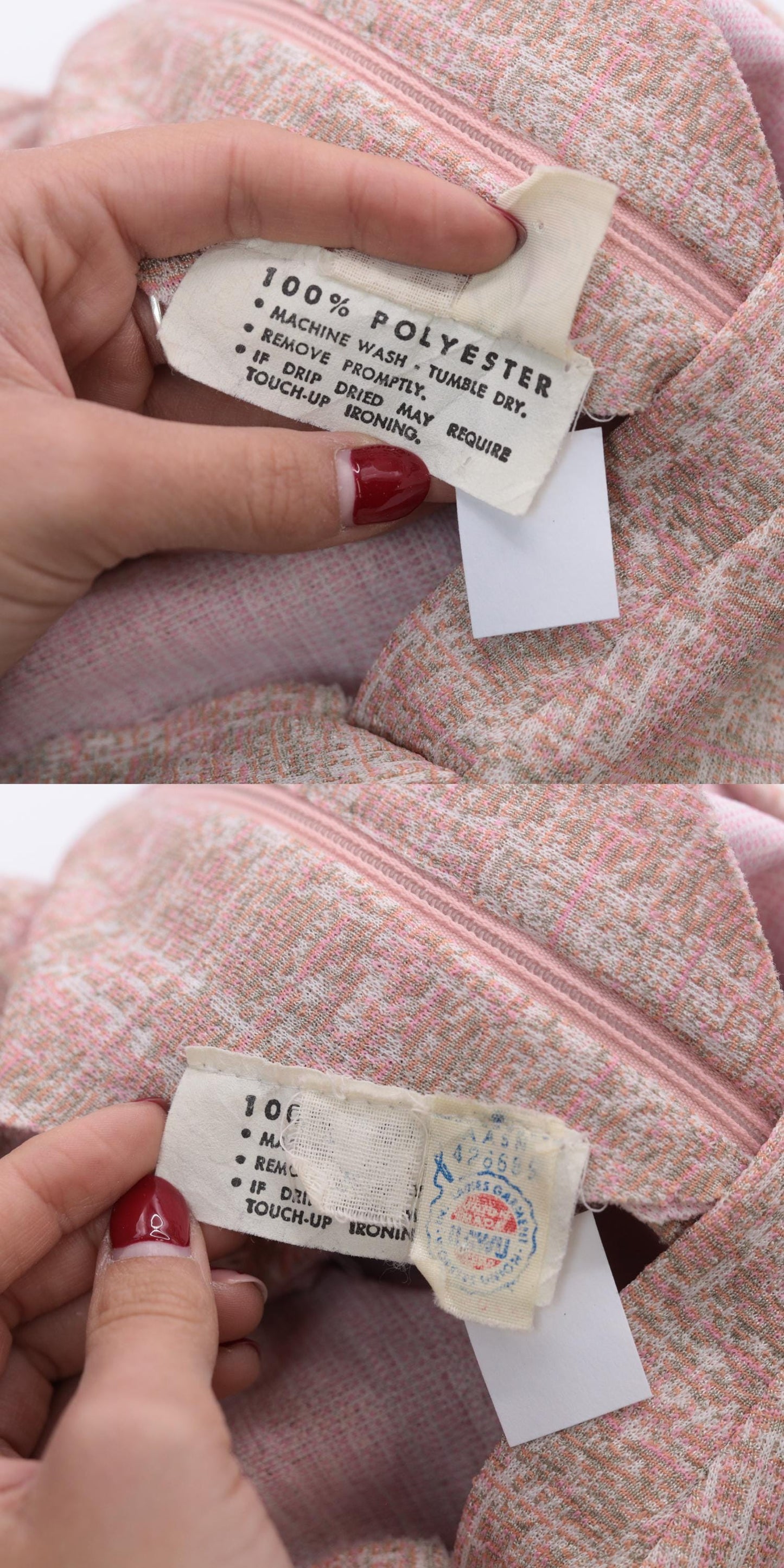 70s Mod Mini Dress Pink Checkered Shift V-Neck Belted Short Sleeve Medium M