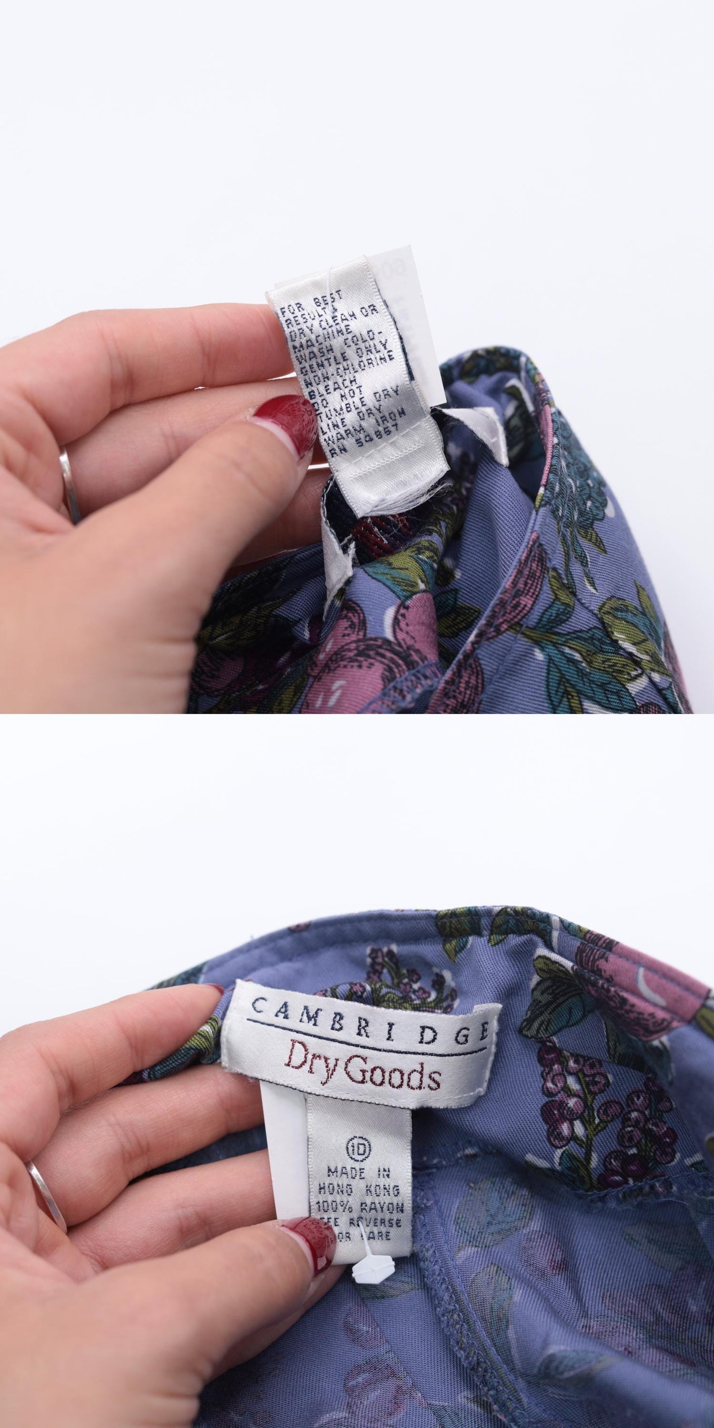 90s Cambridge Dry Goods Culotte Pants Purple Fruit Print High Waist Pleated Medium