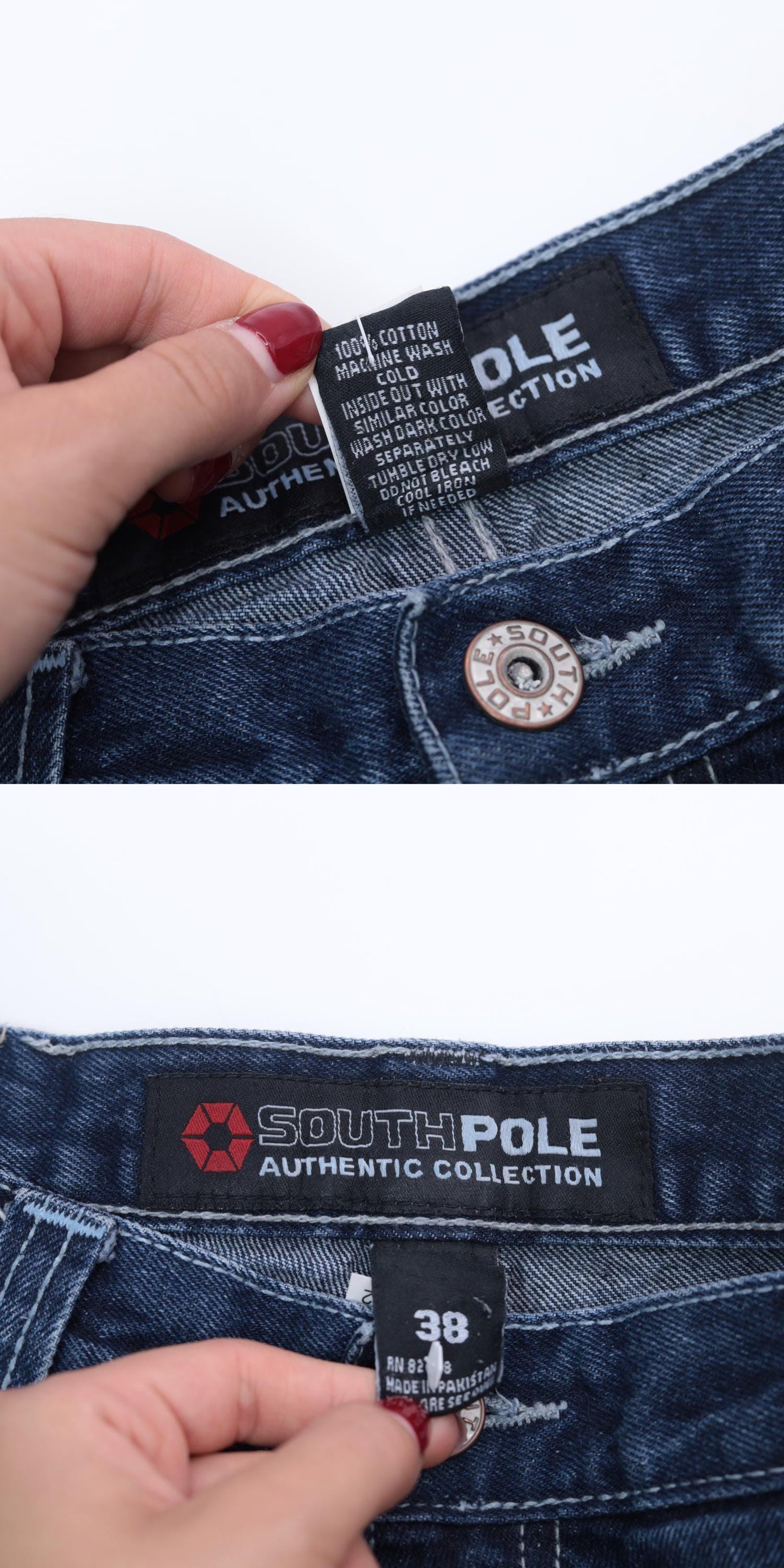 Y2K South Pole Dark Wash Jeans High Rise Straight Leg Men's 36