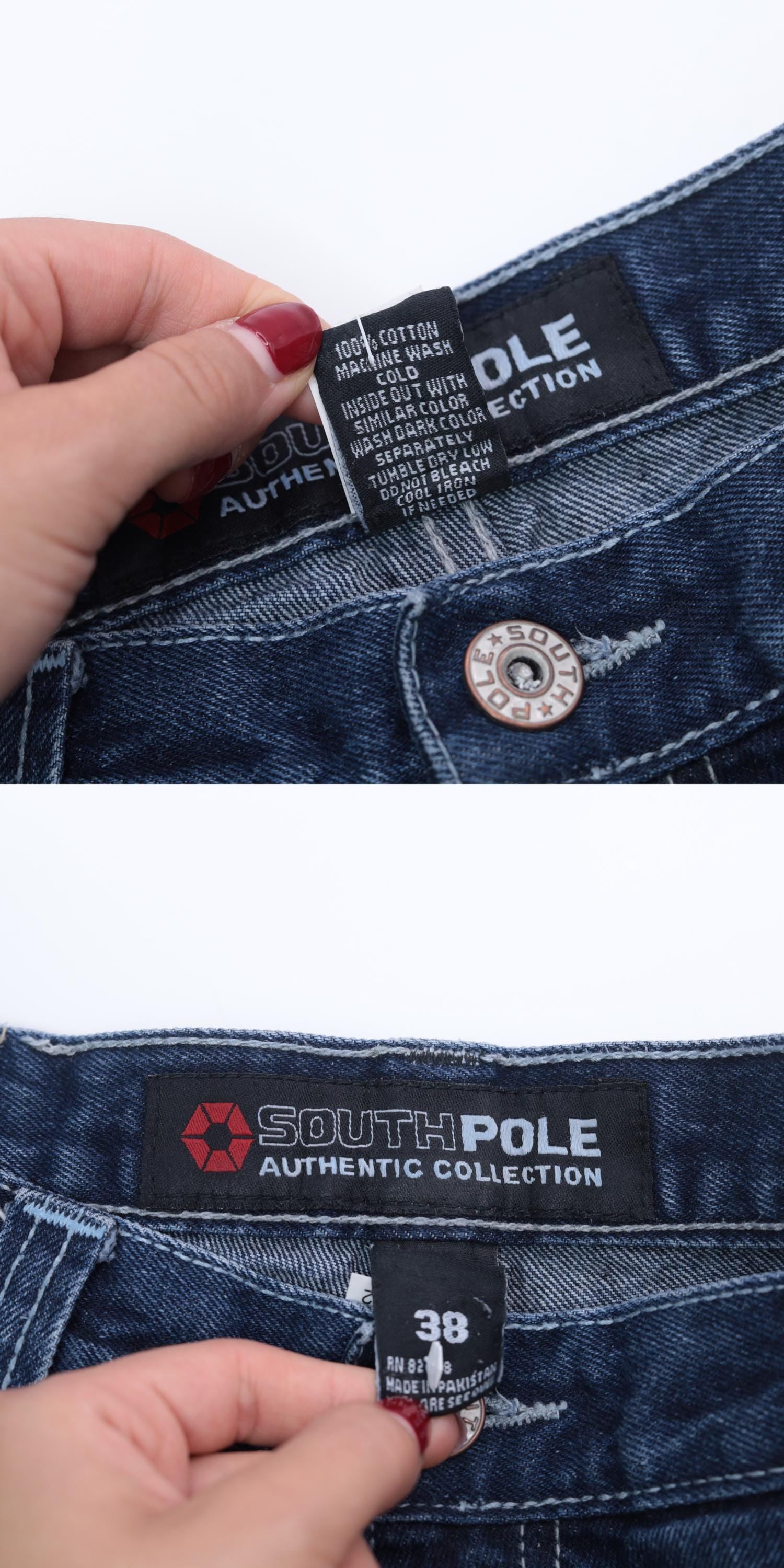Y2K South Pole Dark Wash Jeans High Rise Straight Leg Men's 36