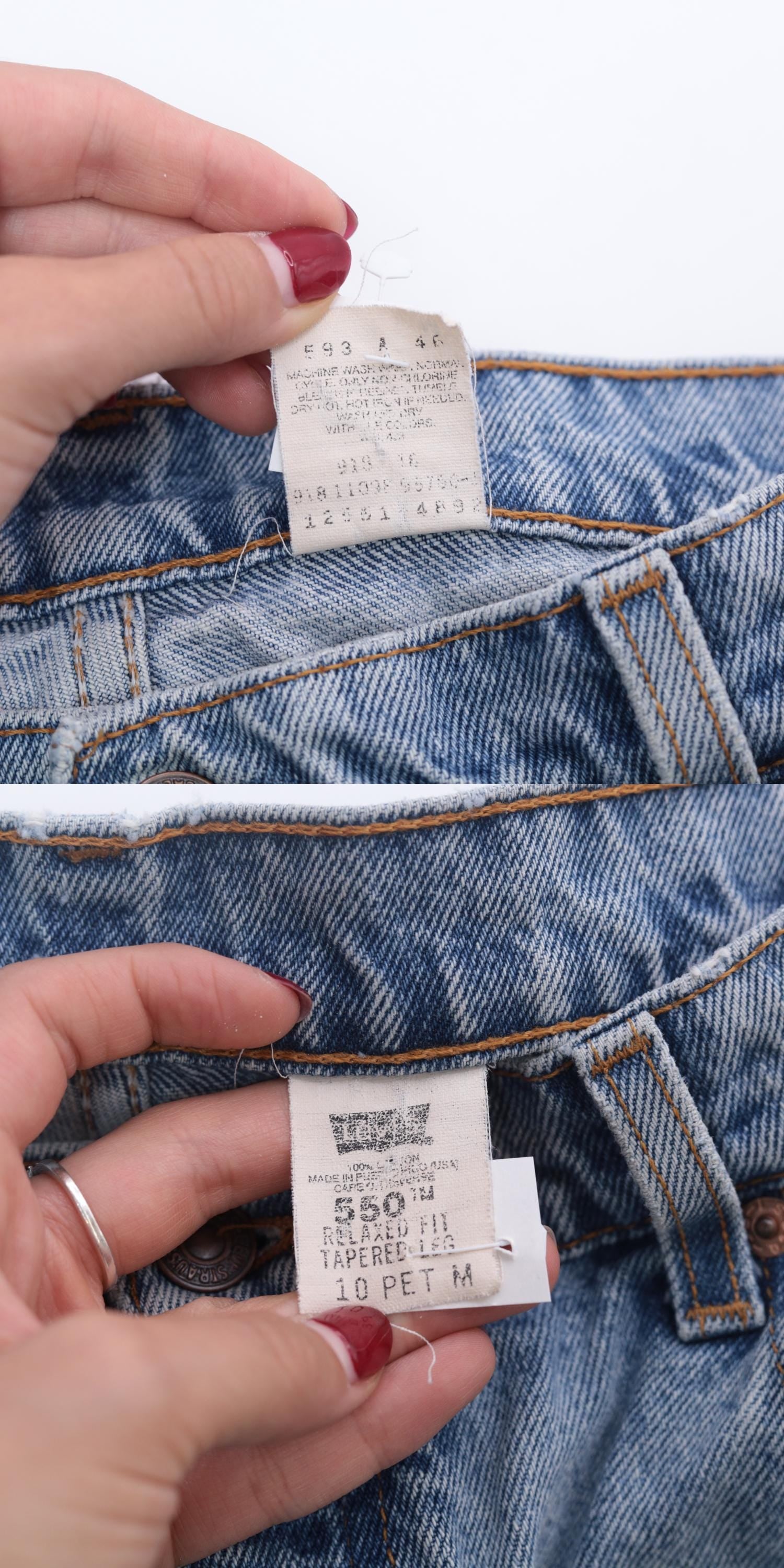 90s Levi's 550 High Waist Tapered Jeans Light Wash Denim Medium 29