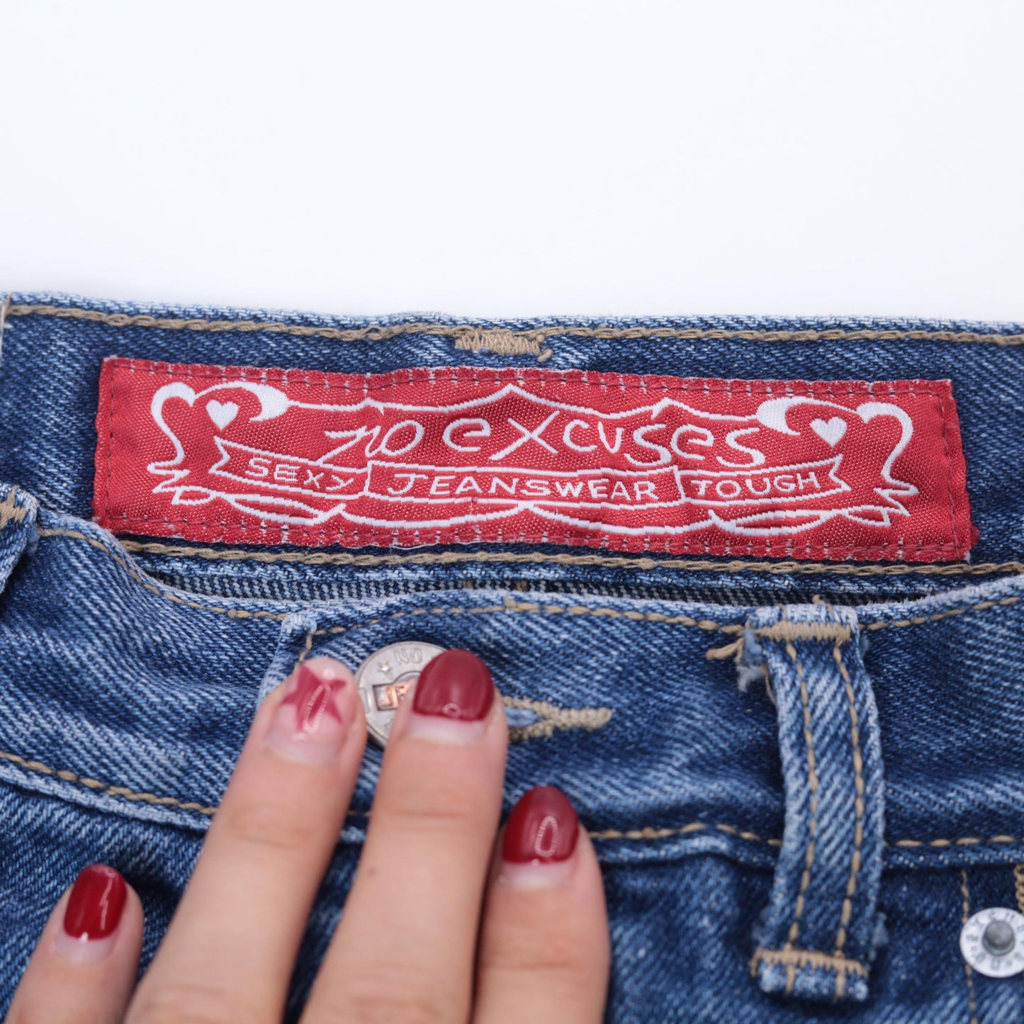 90s No Excuses Femme Fatale High-Rise Denim Shorts Blue Medium