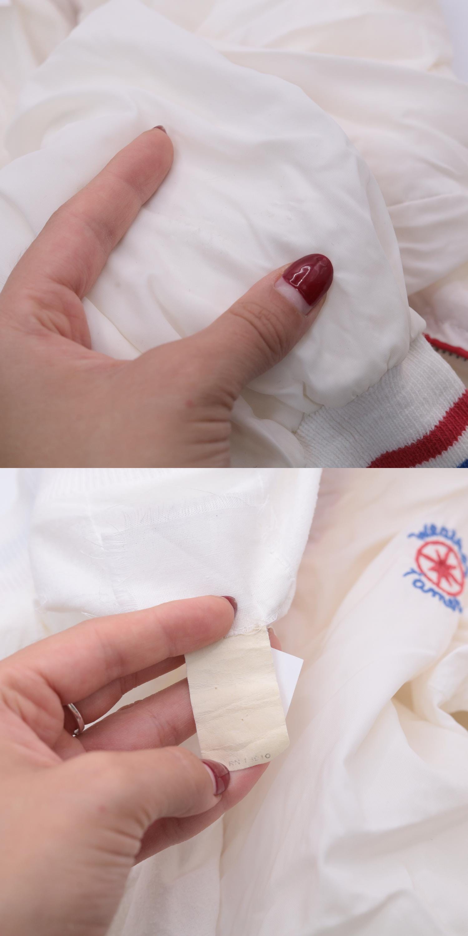 70s Weather Tamer Windbreaker Jacket White Striped Zip-Up Small S