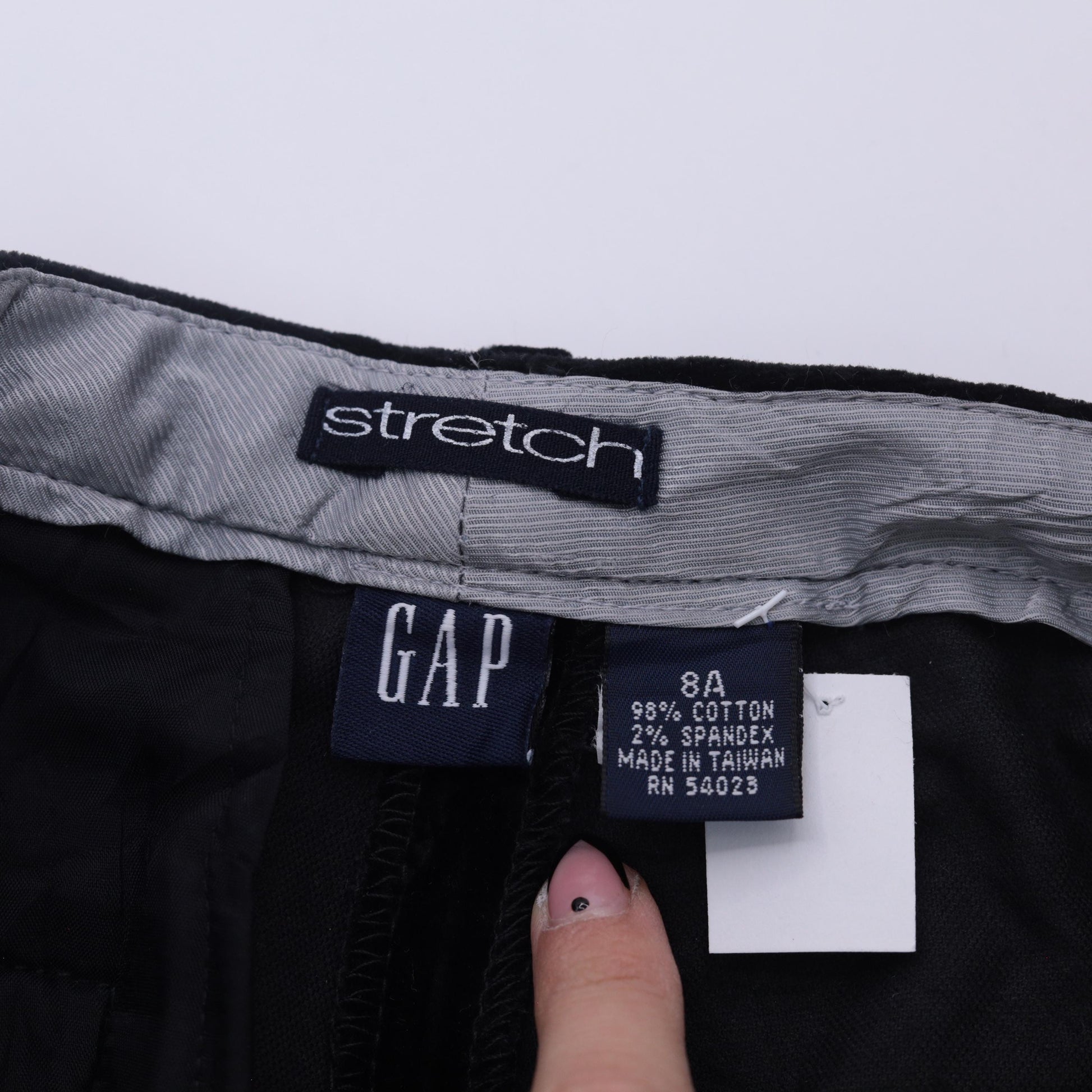 Y2K GAP Black Velvet Straight Leg Pants Low Rise Medium