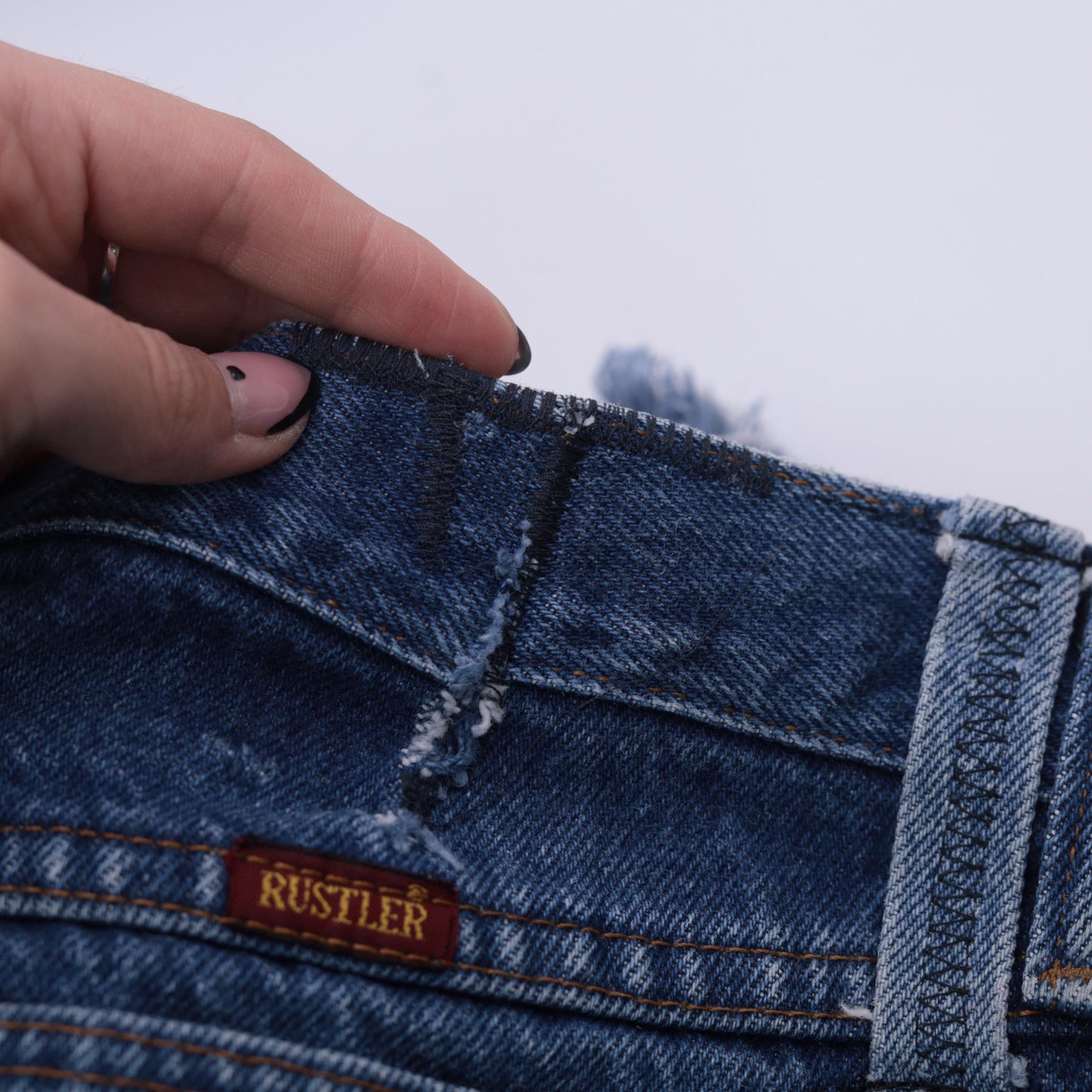 90s Rustler Animal Print High Rise Straight Leg Denim Jeans Blue 36