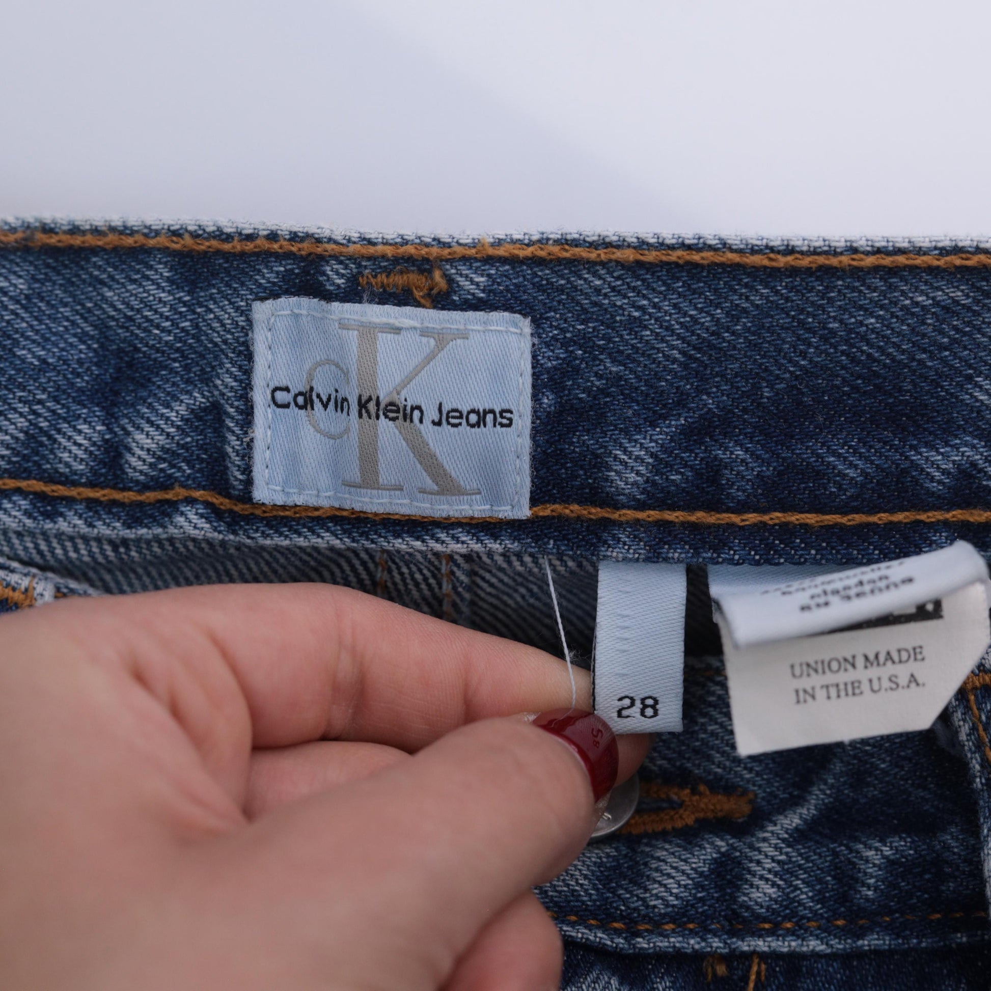 00s Calvin Klein High Waist Mom Jeans Blue Denim Tapered Small 28