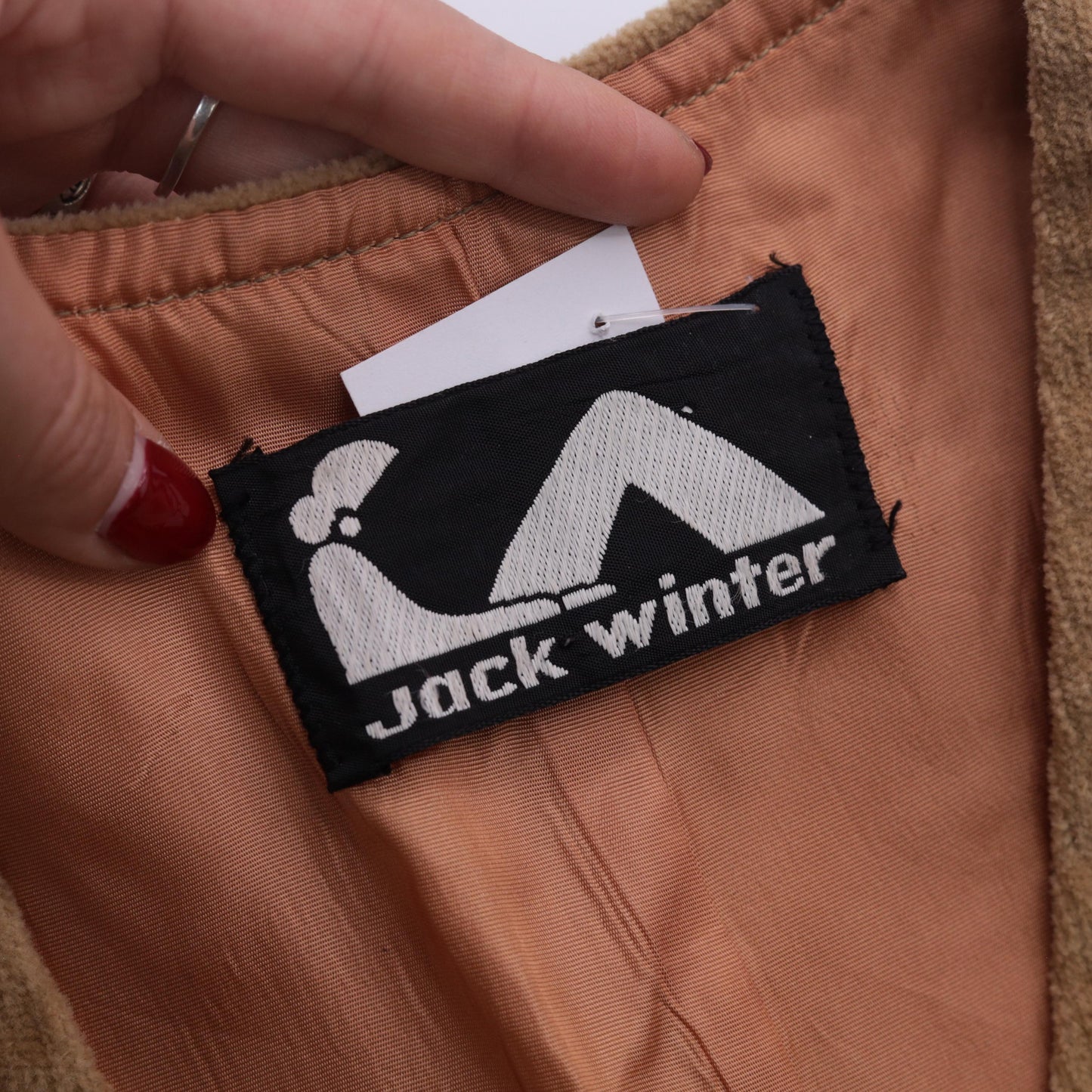 70s Jack Winter Tan Corduroy Vest Keyhole Button-Up Small