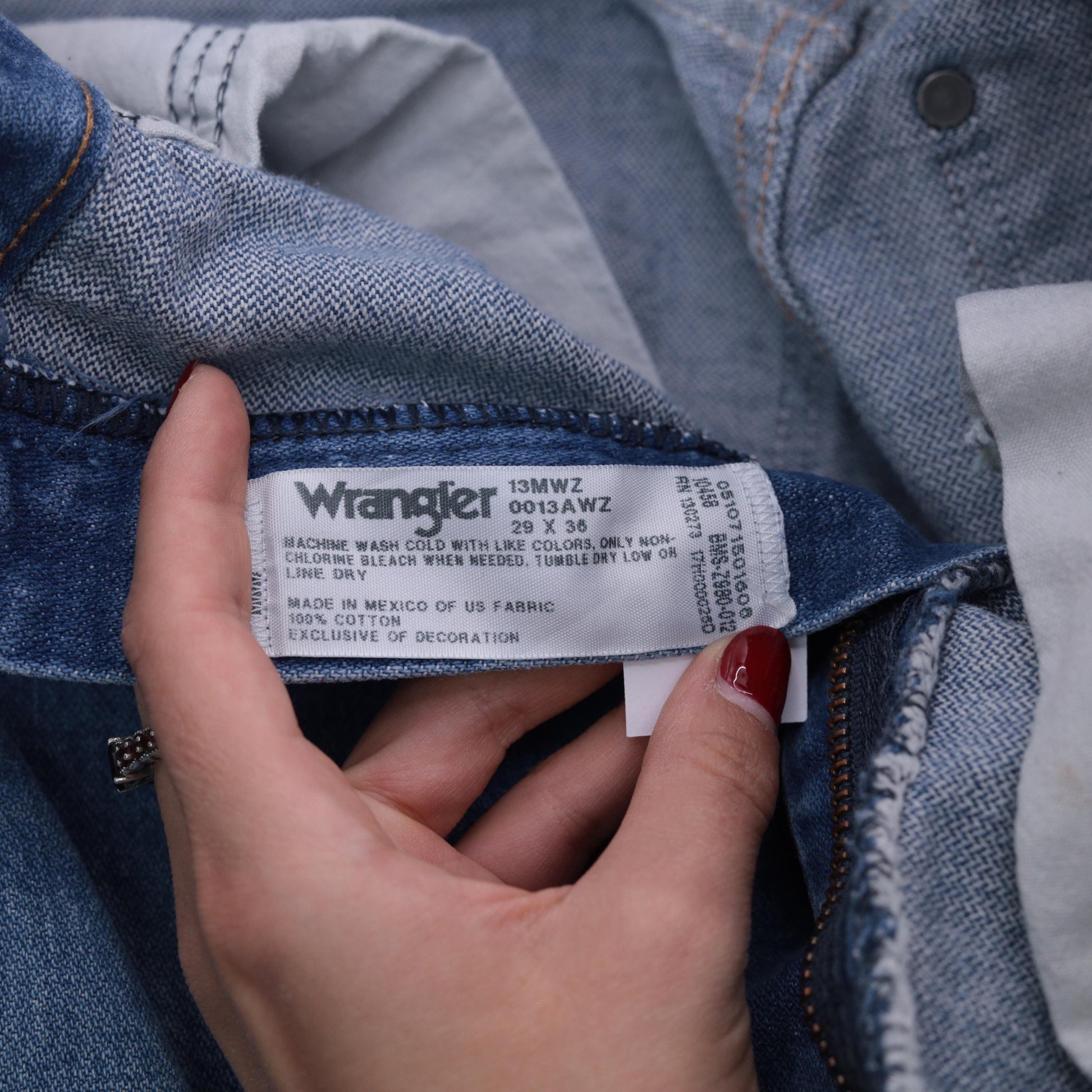 90s Wrangler High Waisted Straight Leg Jeans Medium Blue Cotton Denim 29