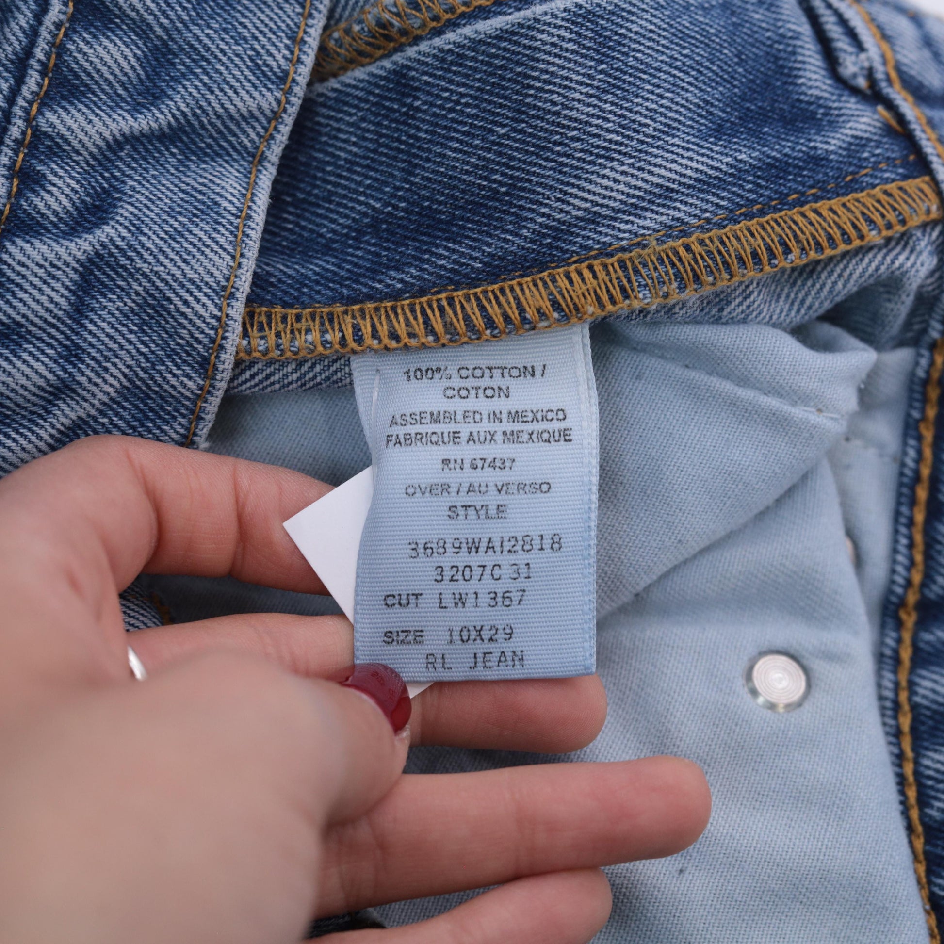 Y2K Polo Jeans Company High Waisted Mom Jeans Medium Blue Denim Size 10