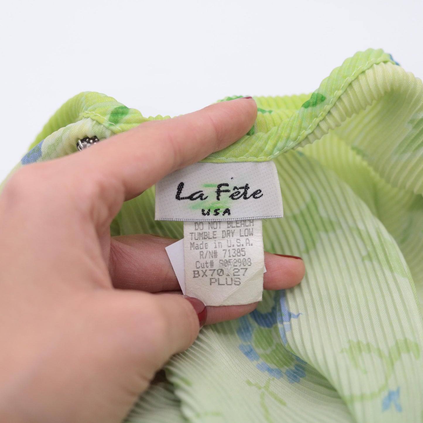 90s La Fete Lime Ombre Midi Dress Floral Scoop Neck Sleeveless Plus Size XXL