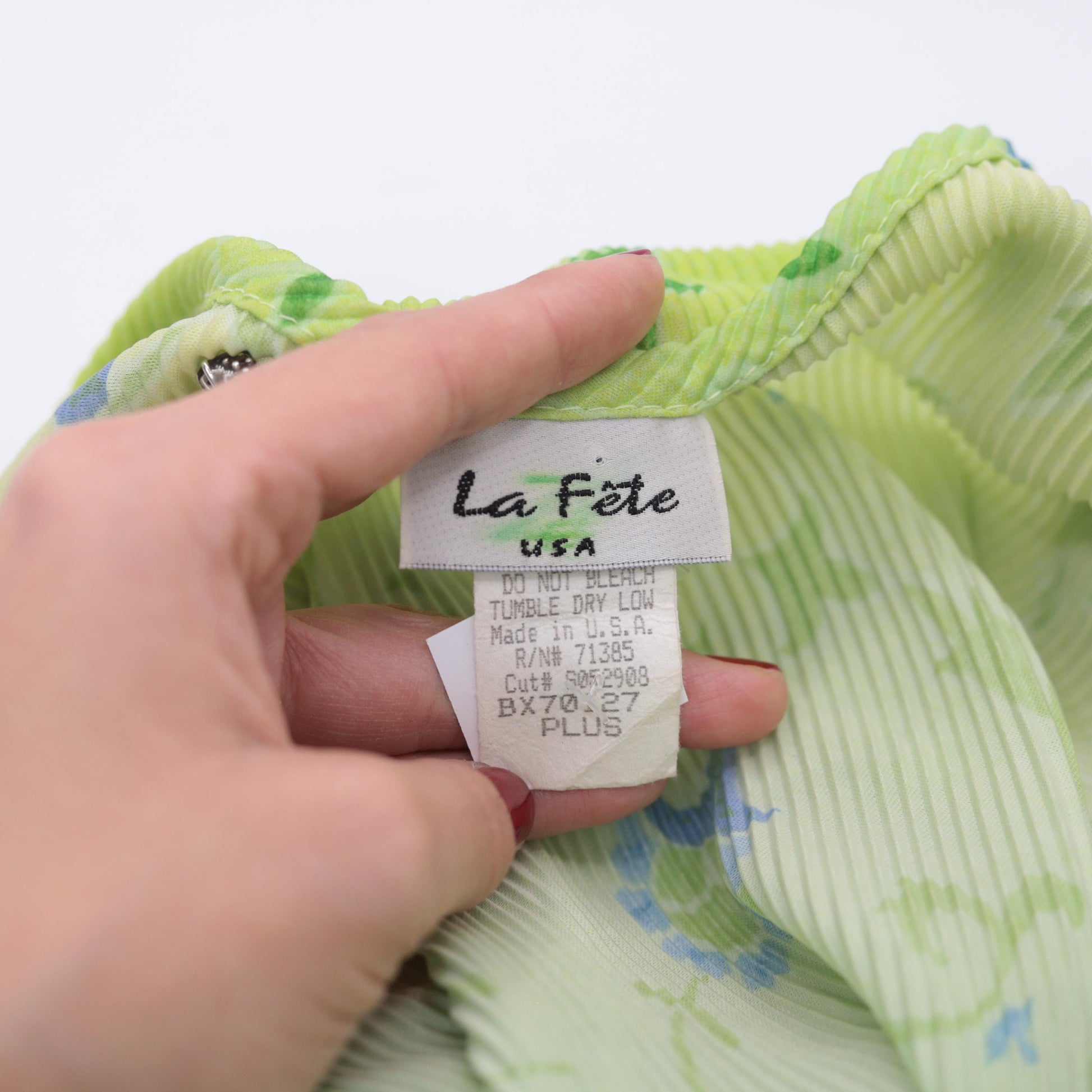 90s La Fete Lime Ombre Midi Dress Floral Scoop Neck Sleeveless Plus Size XXL