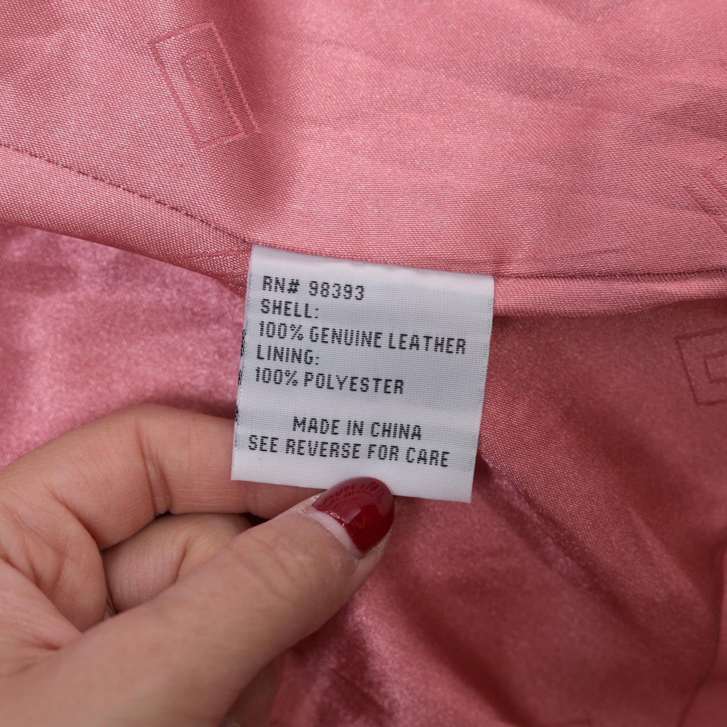 Y2K Pink Leather Moto Jacket Pamela McCoy Collections Zip Front Large L