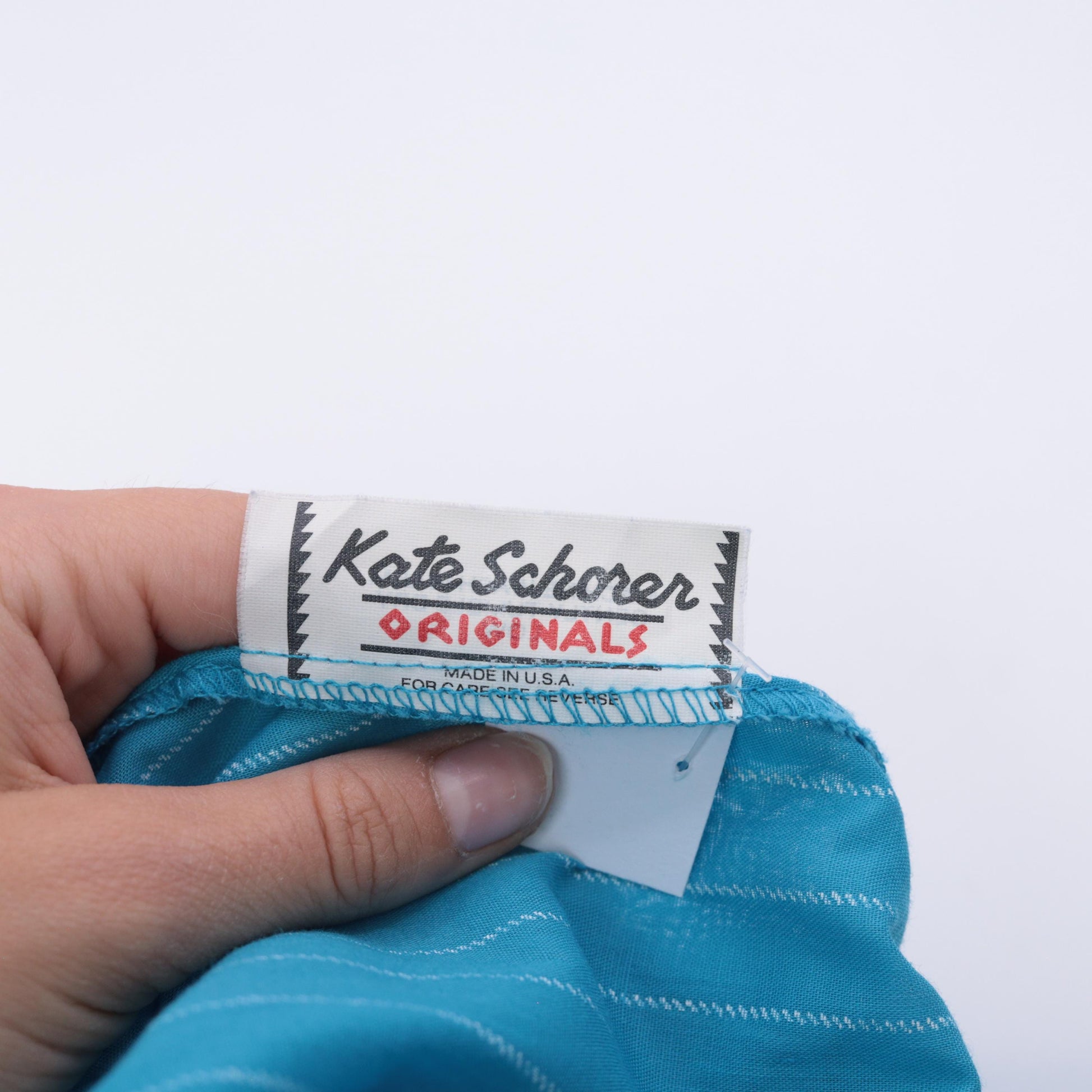 80s Kate Schorer Turquoise Striped Tiered Prairie Skirt Cotton Small