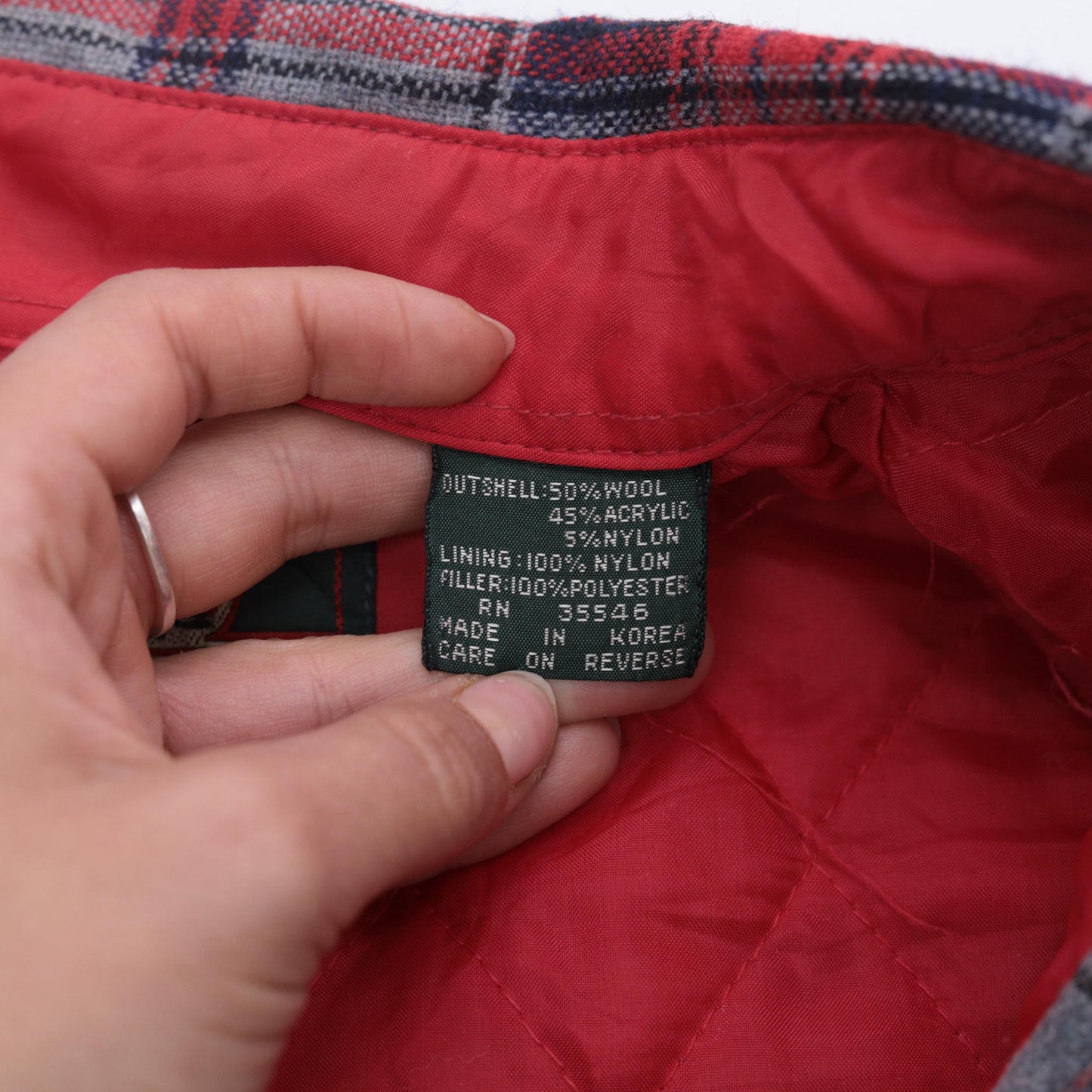 80s Greatland Sportswear Red Plaid Flannel Shirt Wool Blend Small