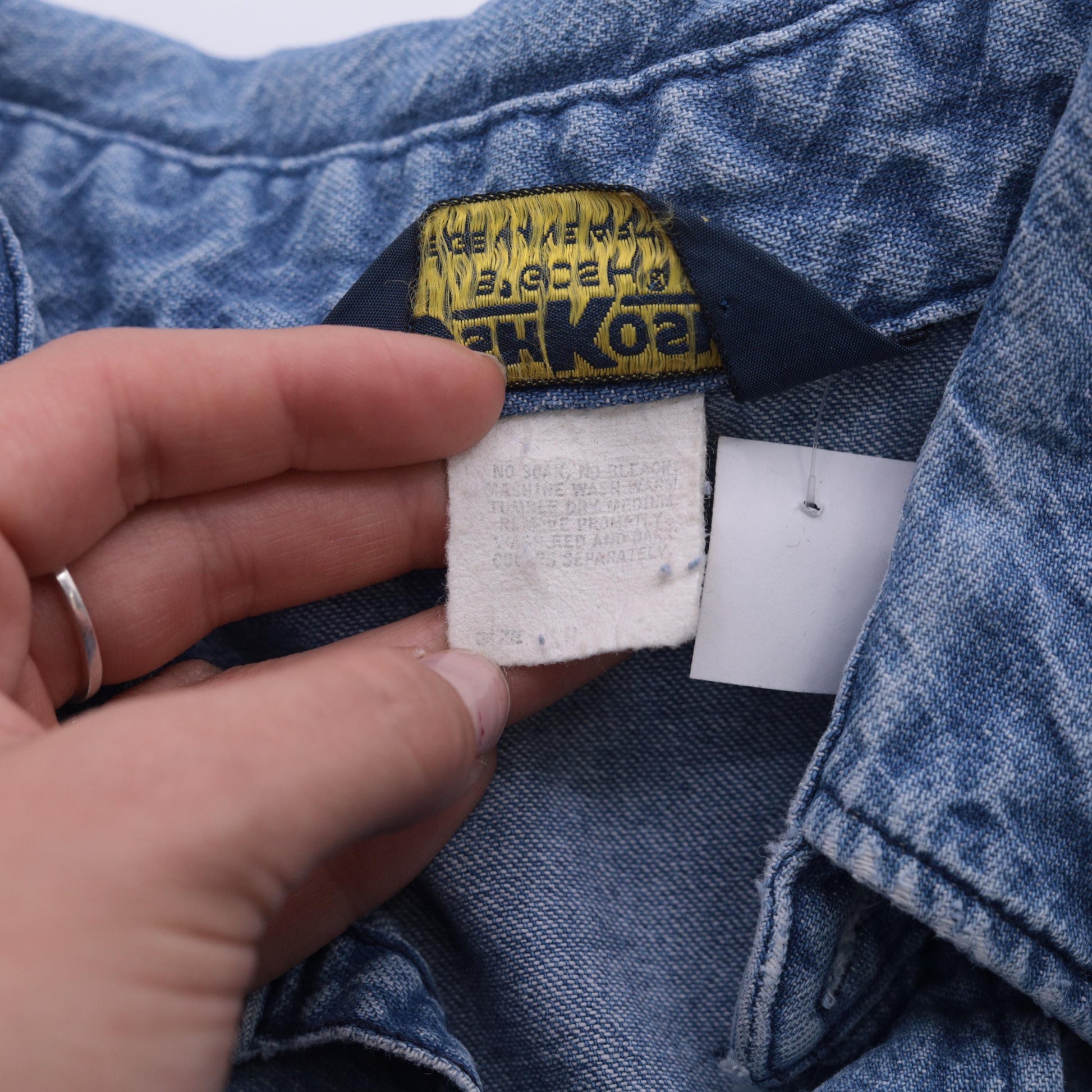 90s Osh Kosh Light Blue Denim Shirt Snap Button Western Medium