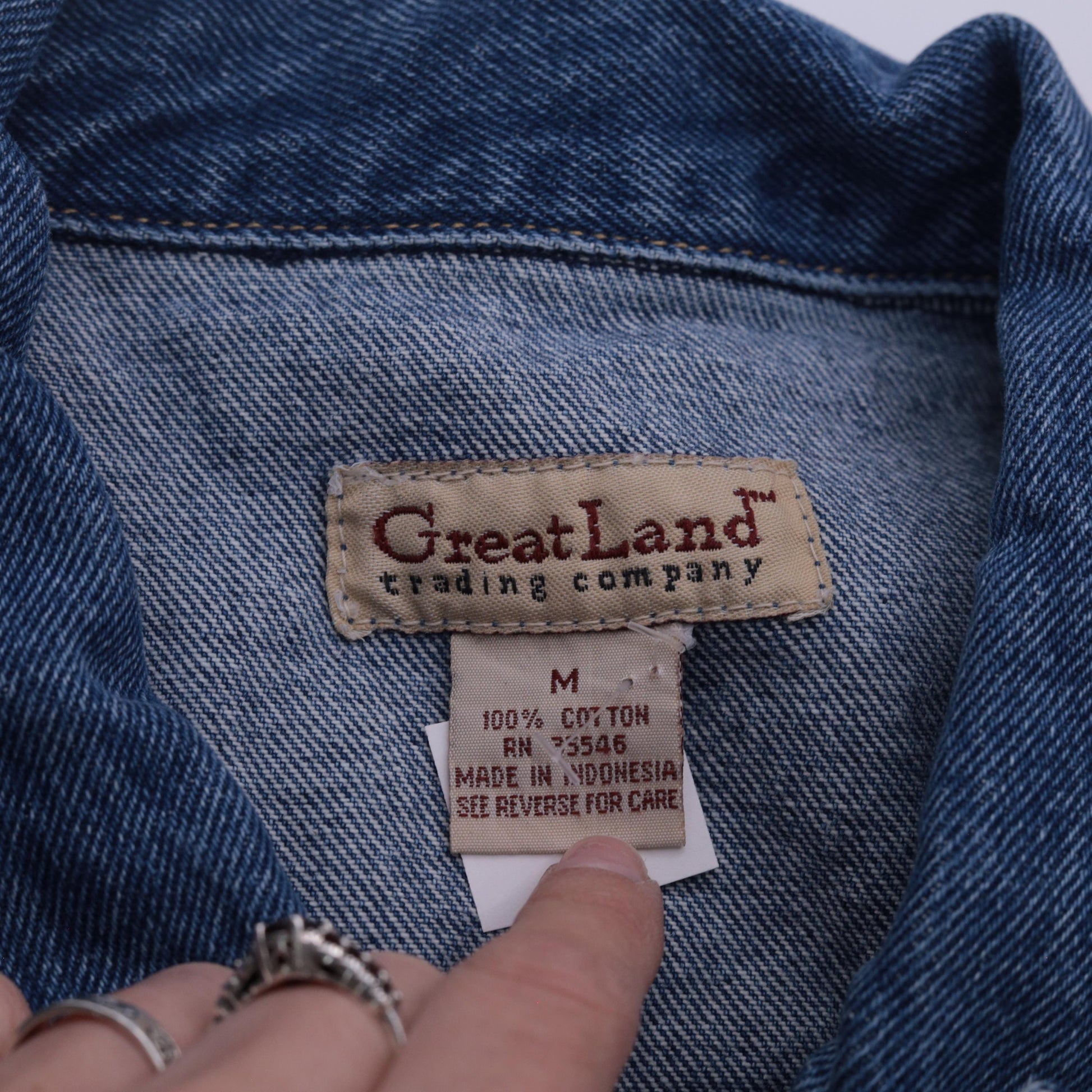 90s Great Land Trading Denim Vest Dark Wash Button Front Medium M