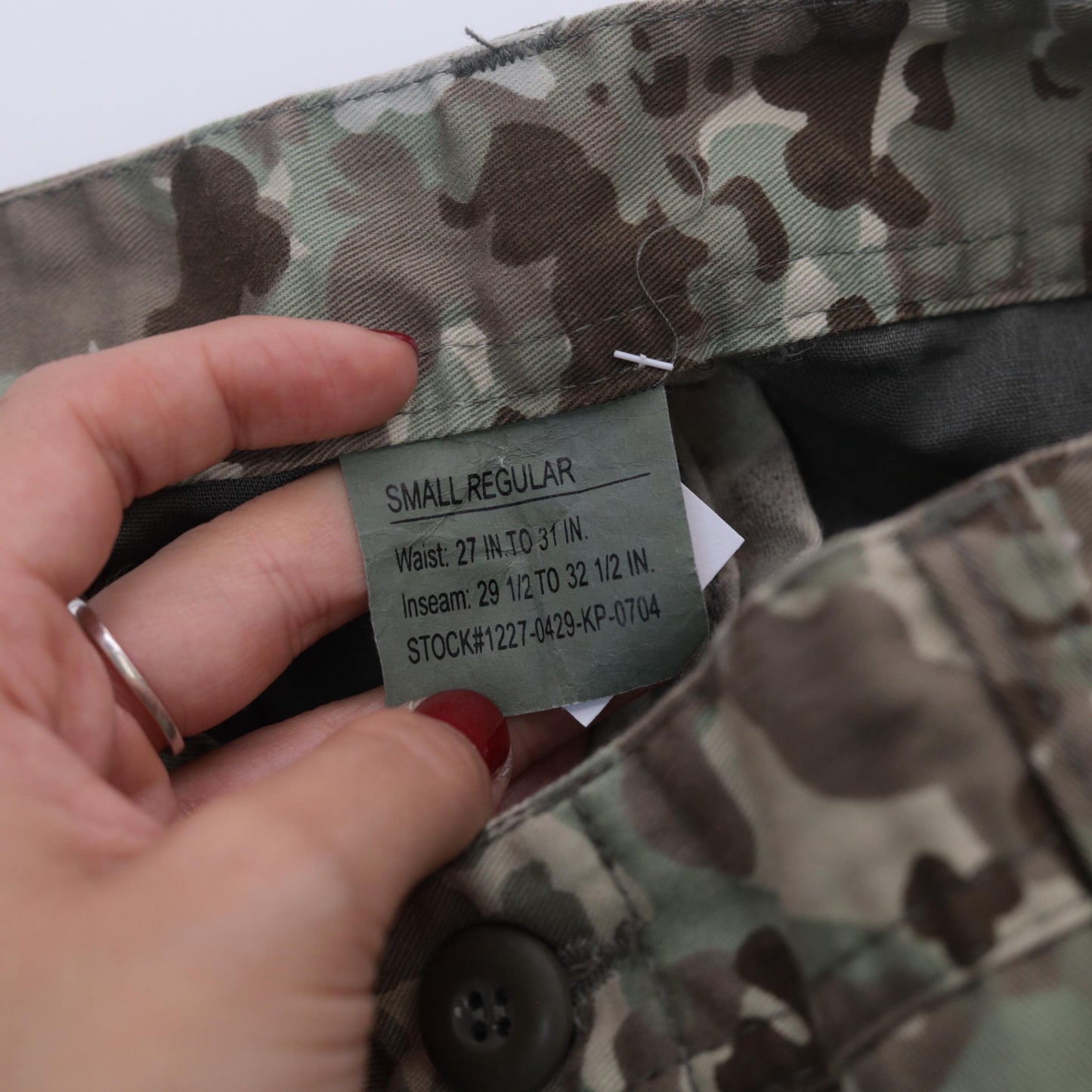 90s Rothco BDU Camouflage Cargo Pants Olive Multi-Pocket Small S