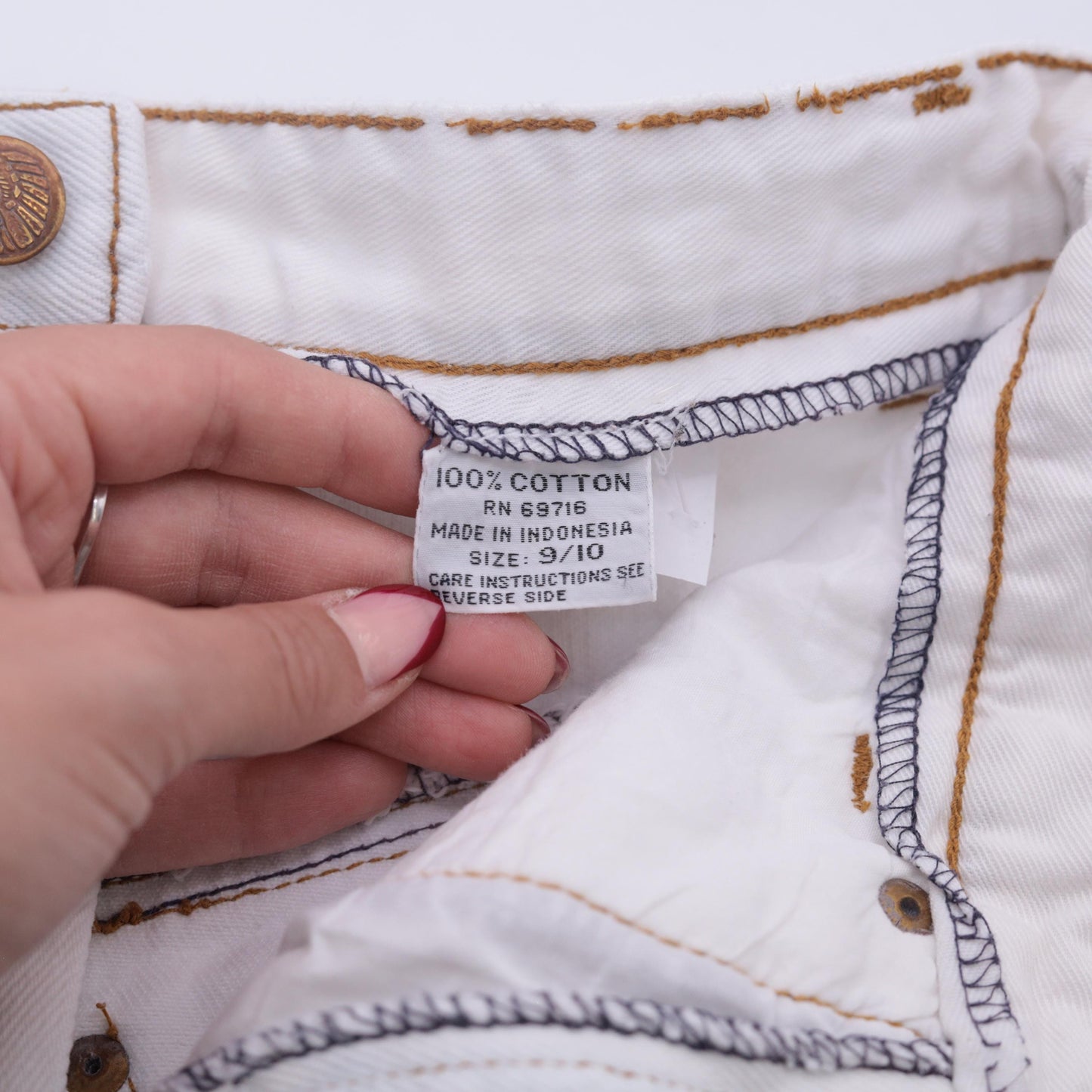 90s Jeanjer White Denim Mini Skirt Cotton Five-Pocket Small