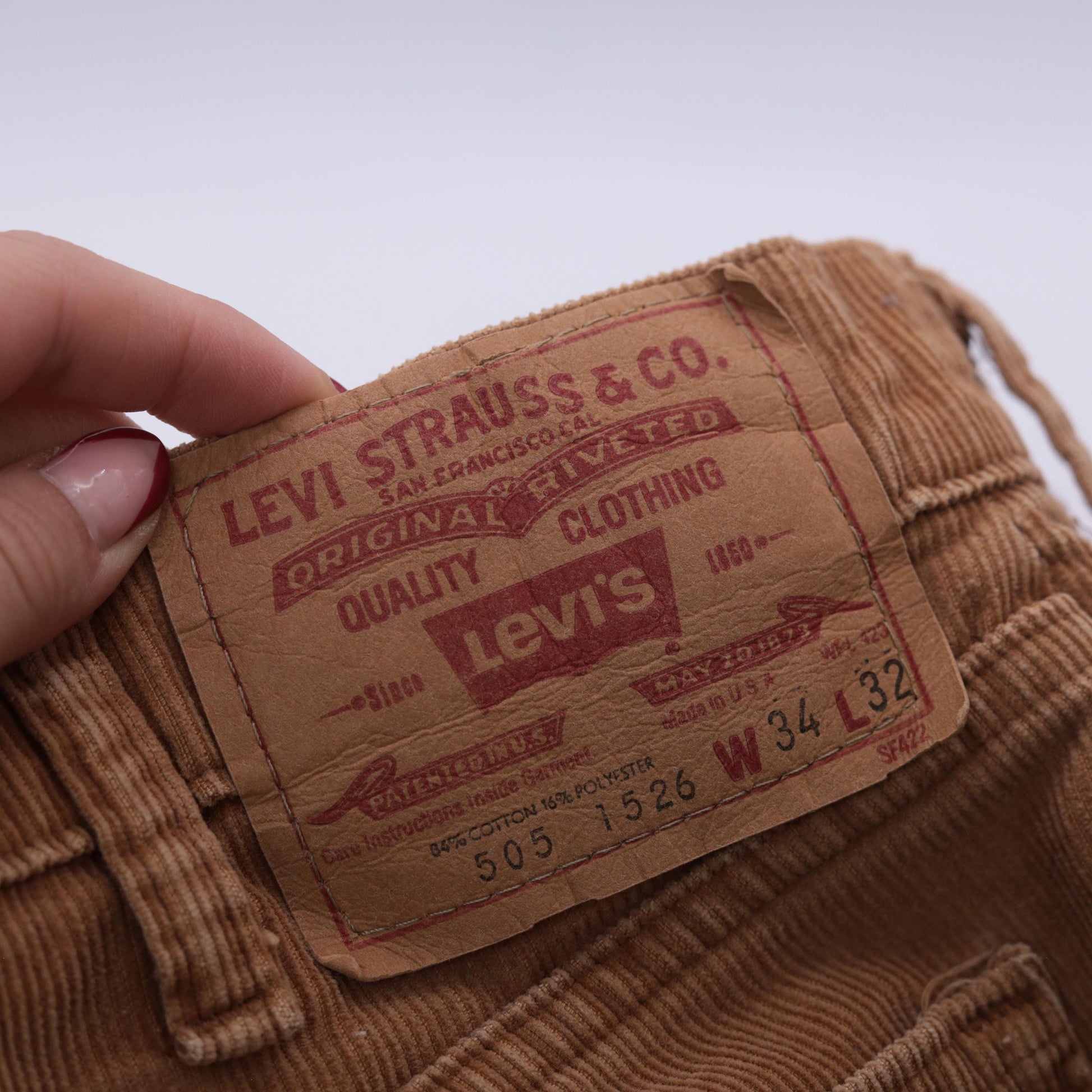 90s Levi's Corduroy Shorts Tan High Waisted Frayed Cutoff Medium