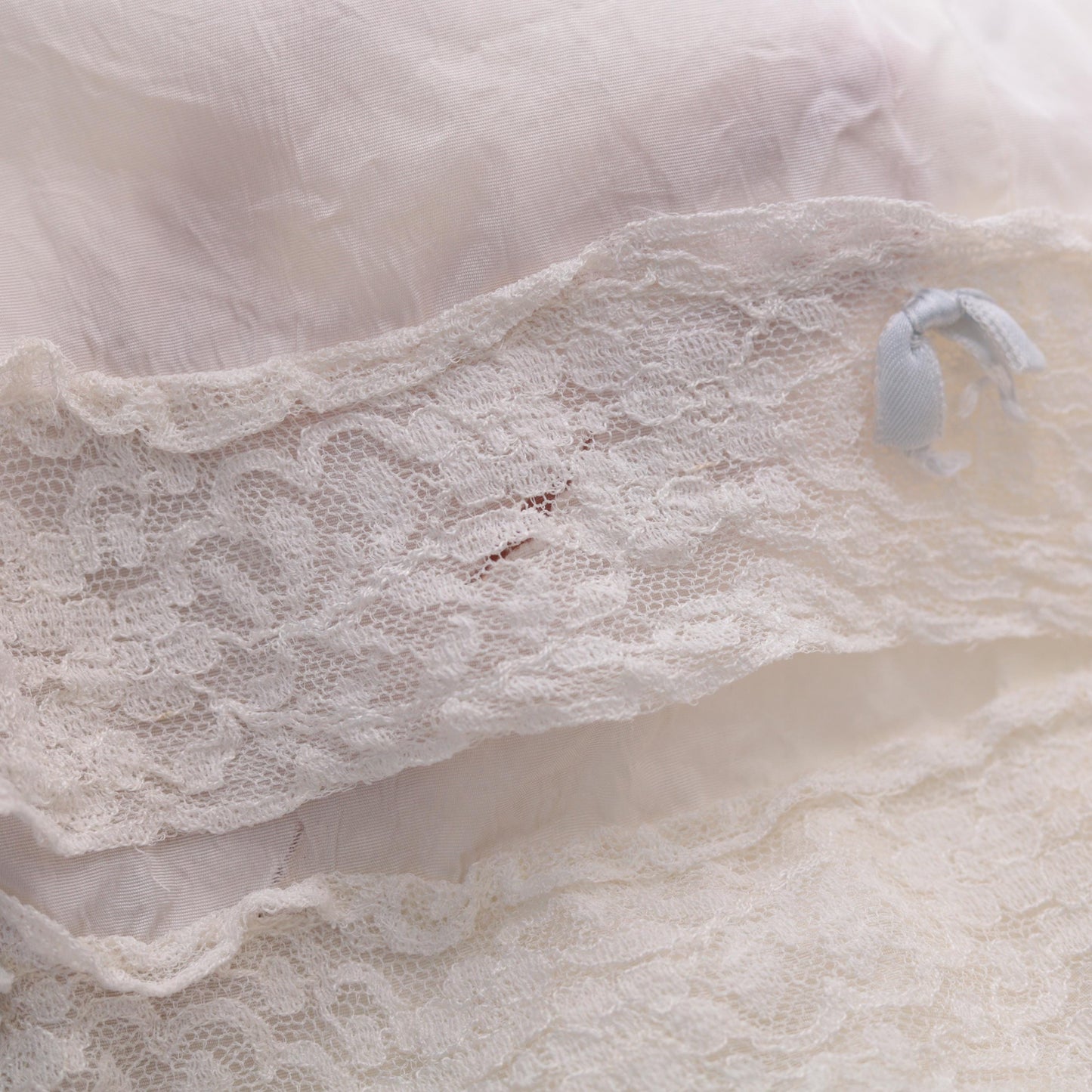 1950s Cream Lace Tiered Maxi Skirt High Waist Victorian Ruffled Small