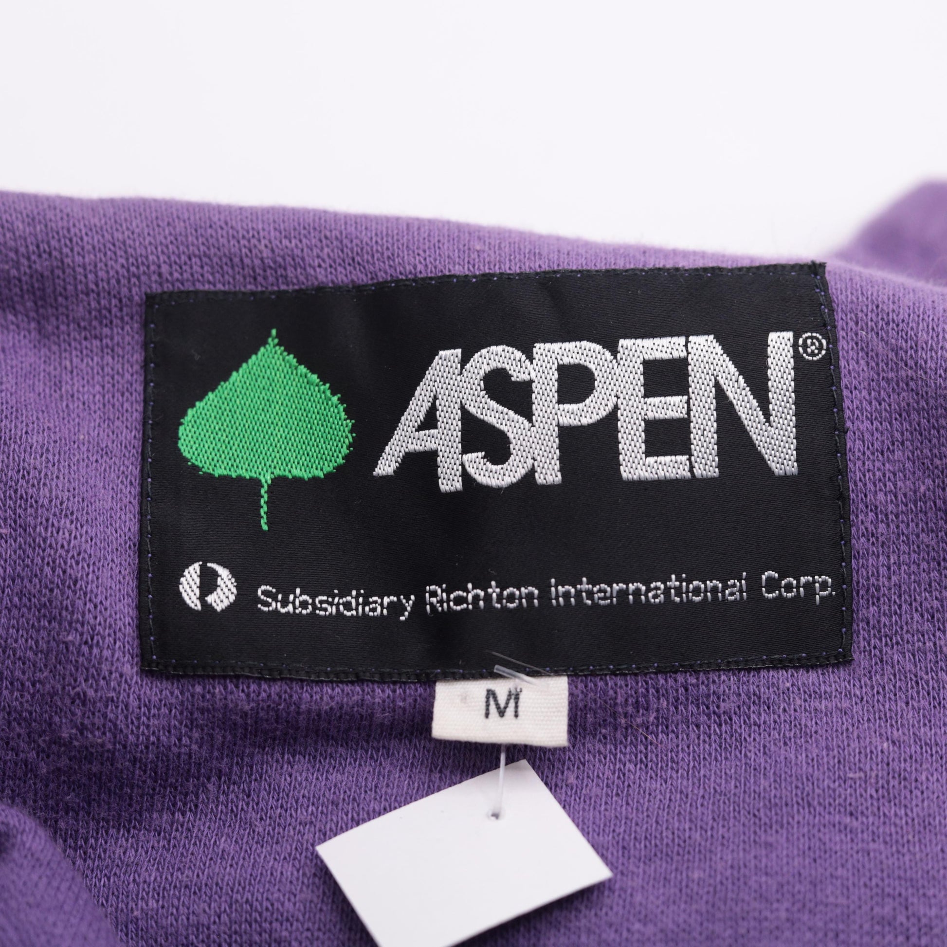 80s Aspen Tan Windbreaker Hood Zip Front Jacket Purple Lining Small