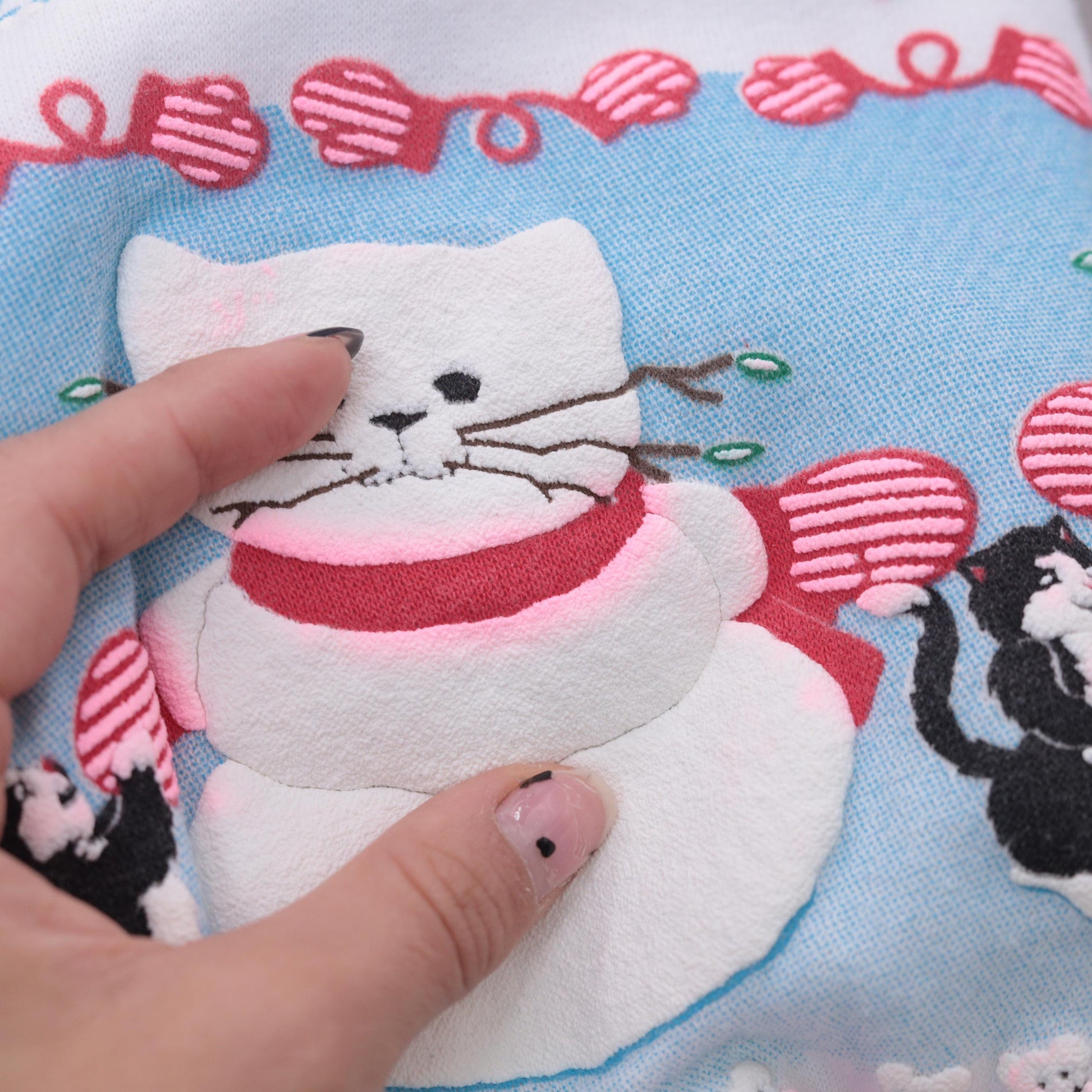 90s Scoop Christmas Cat Sweatshirt White Snowmen Snowflakes Extra Small XS