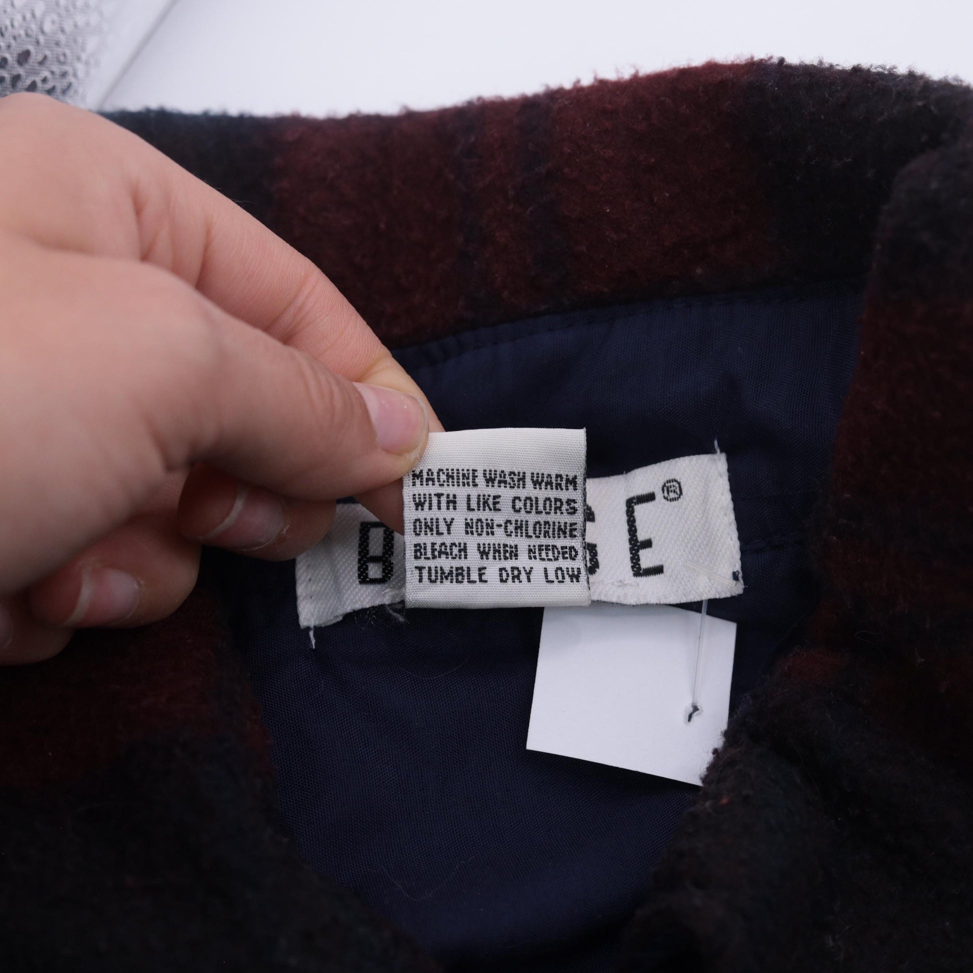 90s Badge Buffalo Check Plaid Shacket Green Burgundy Black Medium M