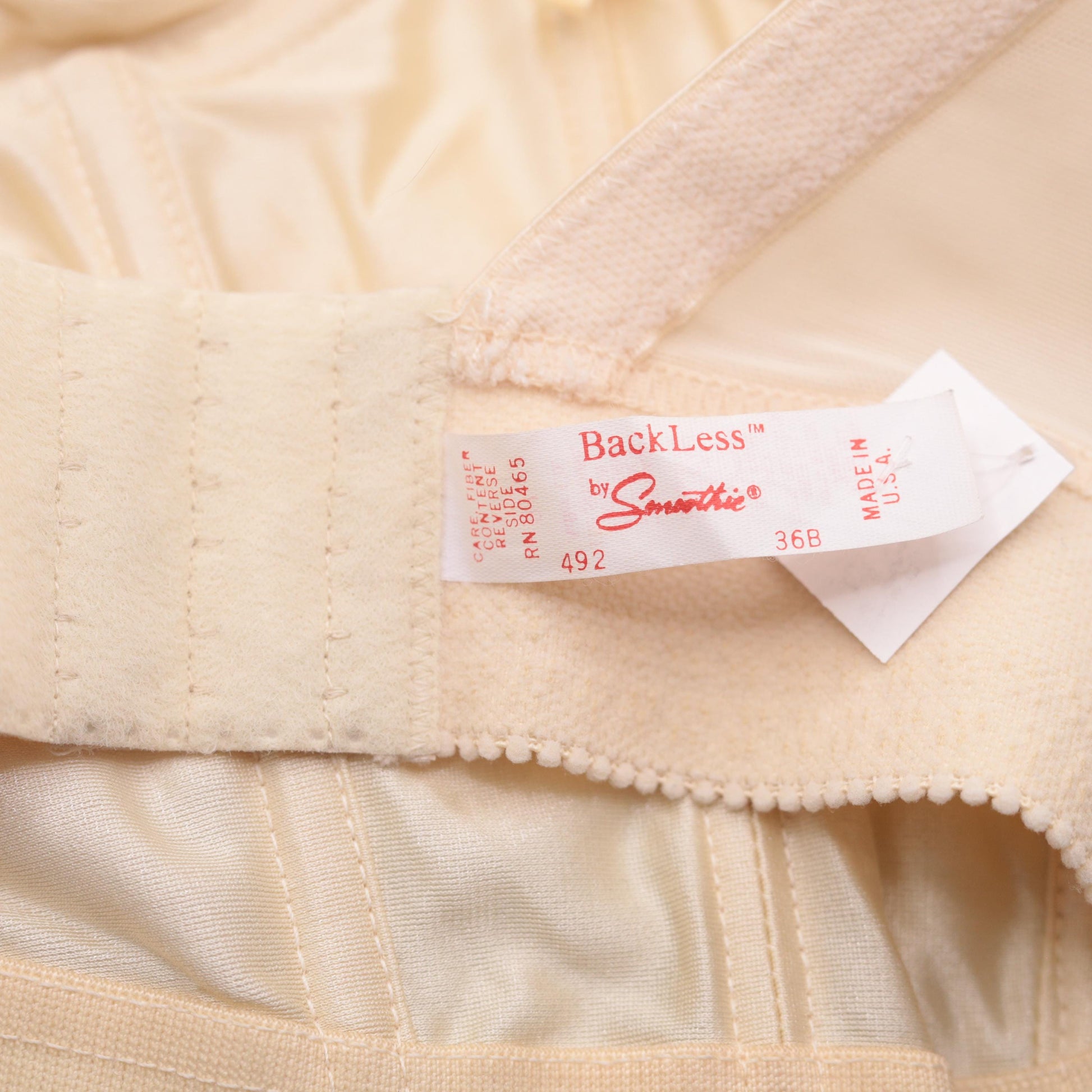 80s Backless by Smoothie Cream Bustier Corset Boned Sweetheart 36B