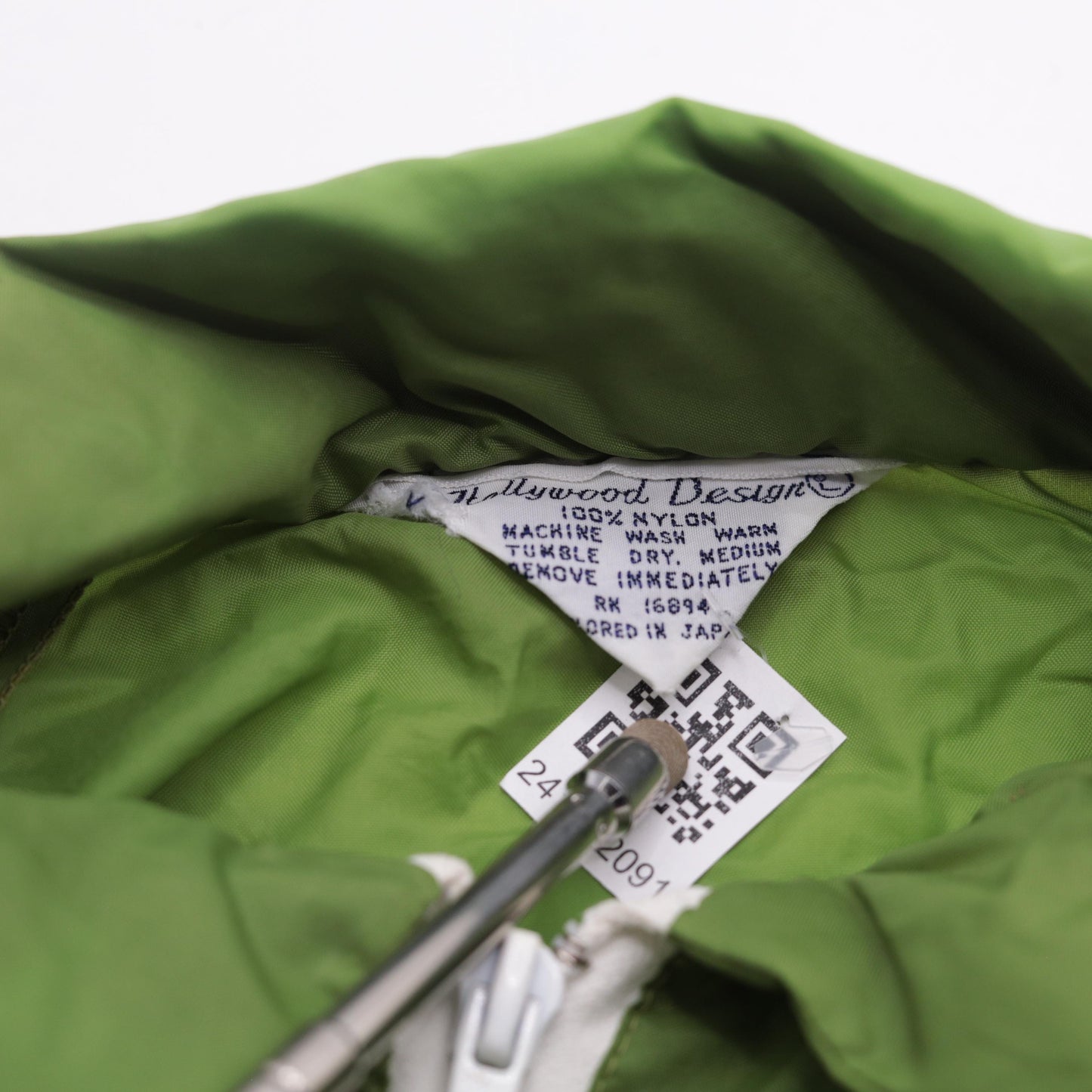 70s Lime Green Windbreaker Nylon Zip Hood Jacket Large L