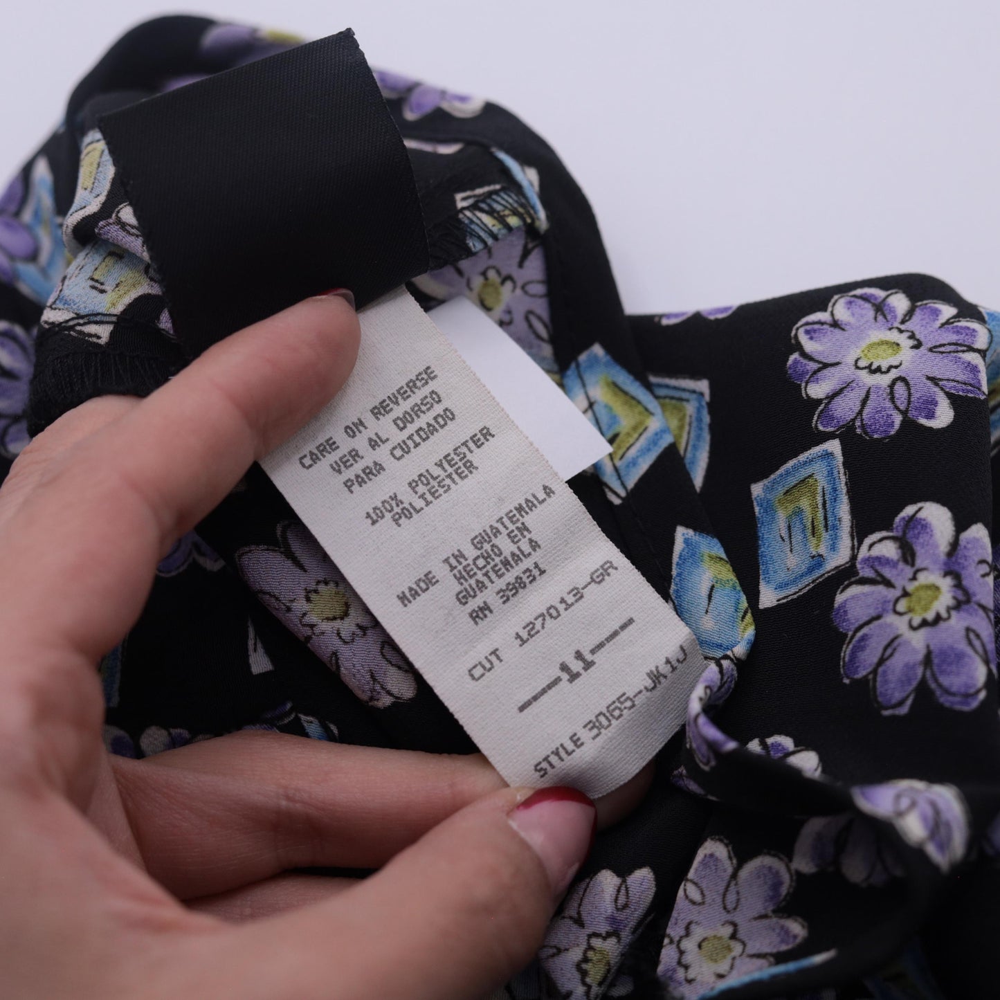 90s My Michelle Floral Mini Skirt Black Purple Daisy Button Front Size 11