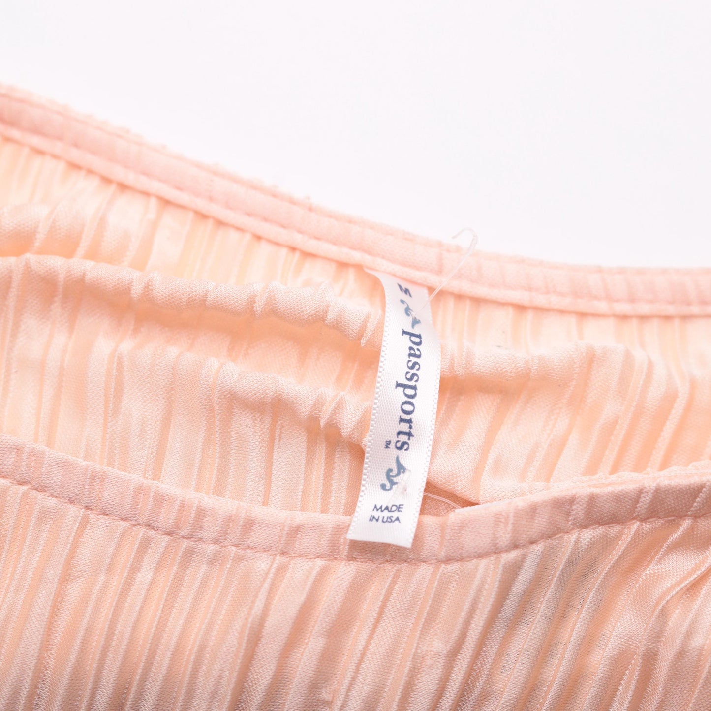 80s Pink Metallic Pleated Blouse Long Sleeve Ruffle Bell Cuffs Medium