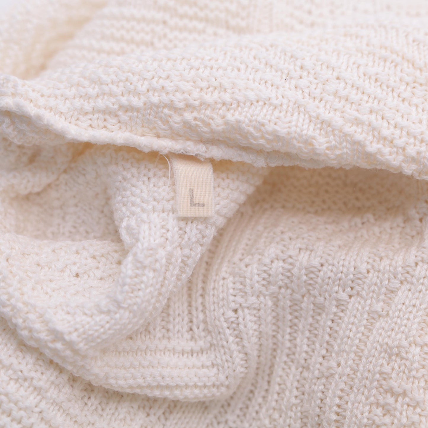 80s Neiman Marcus Cable Knit Sweater Cream Cotton Crew Neck Large L