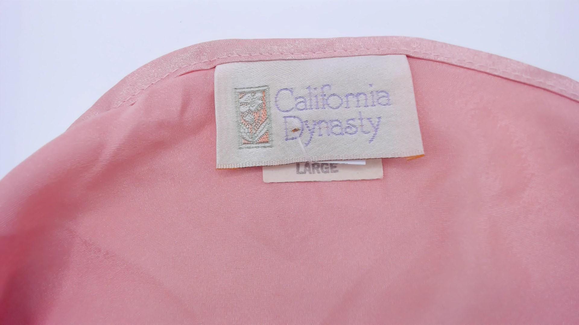 90s California Dynasty Pink Satin Slip Dress Maxi Spaghetti Strap Large L