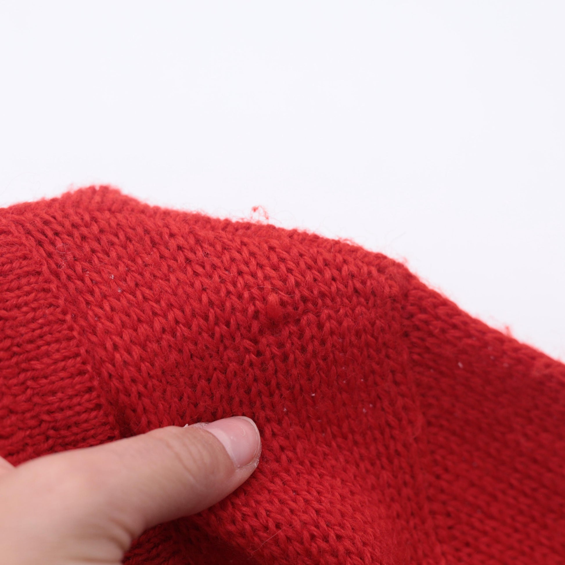 80s Red Knit Sweater Preppy Crewneck Button Detail Small
