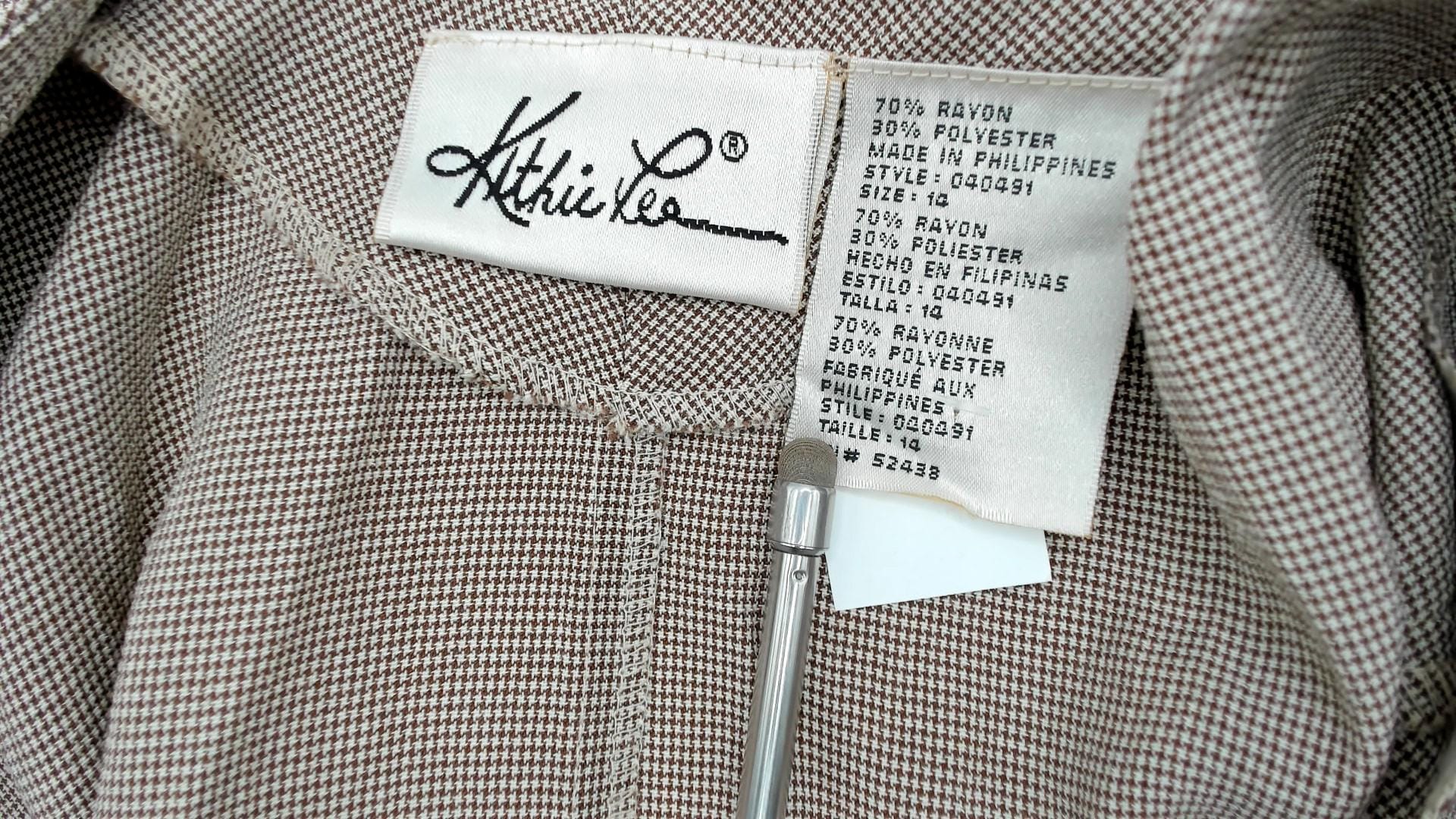 90s Kathie Lee Taupe Maxi Dress V Neck Lace Up Back Sleeveless Medium