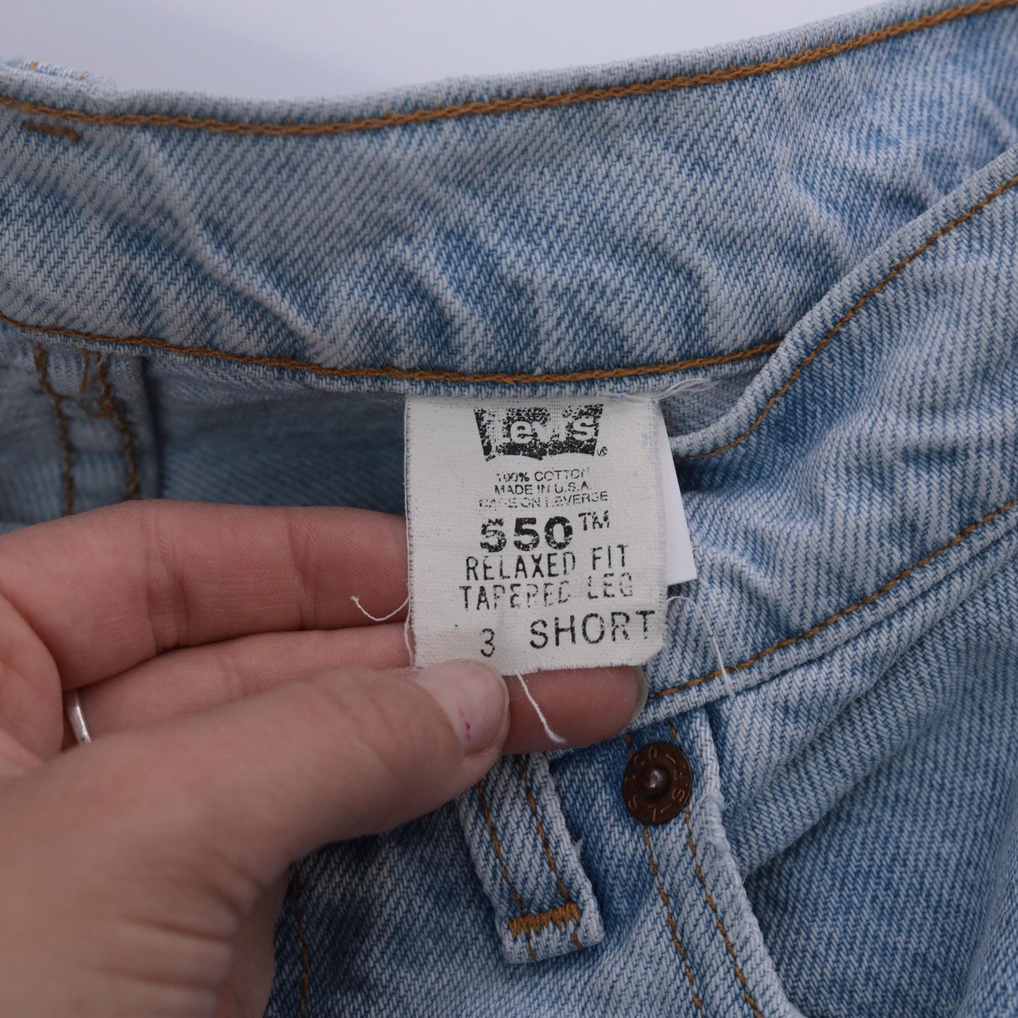 Levi's 550 90s Light Blue High Waisted Jeans Tapered Leg Extra Small XS