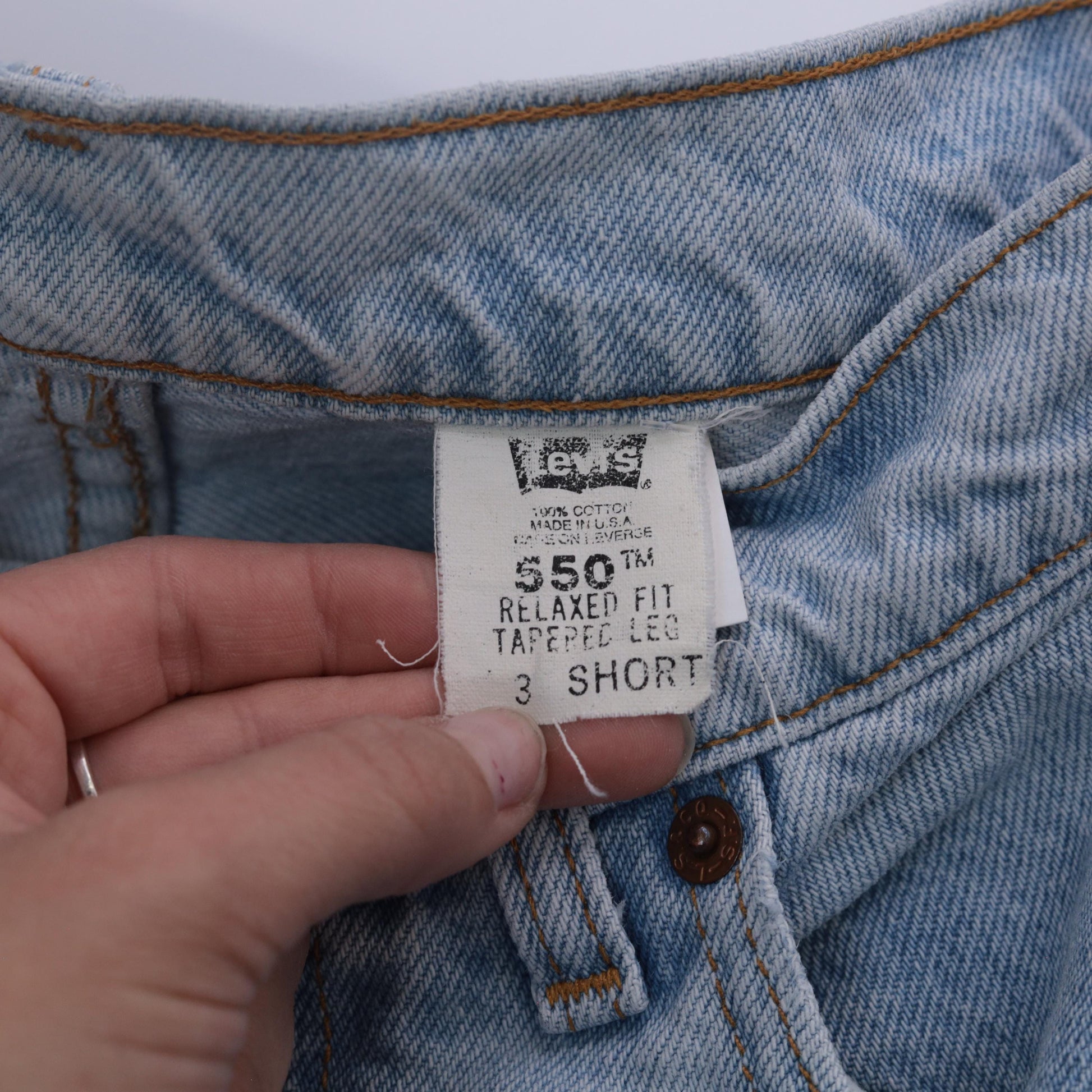 Levi's 550 90s Light Blue High Waisted Jeans Tapered Leg Extra Small XS
